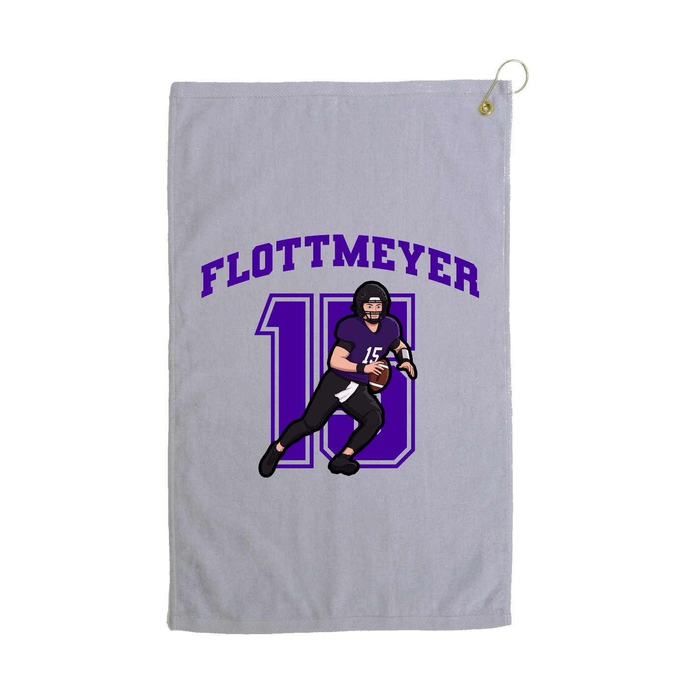 Golf Towel — Number in Grey