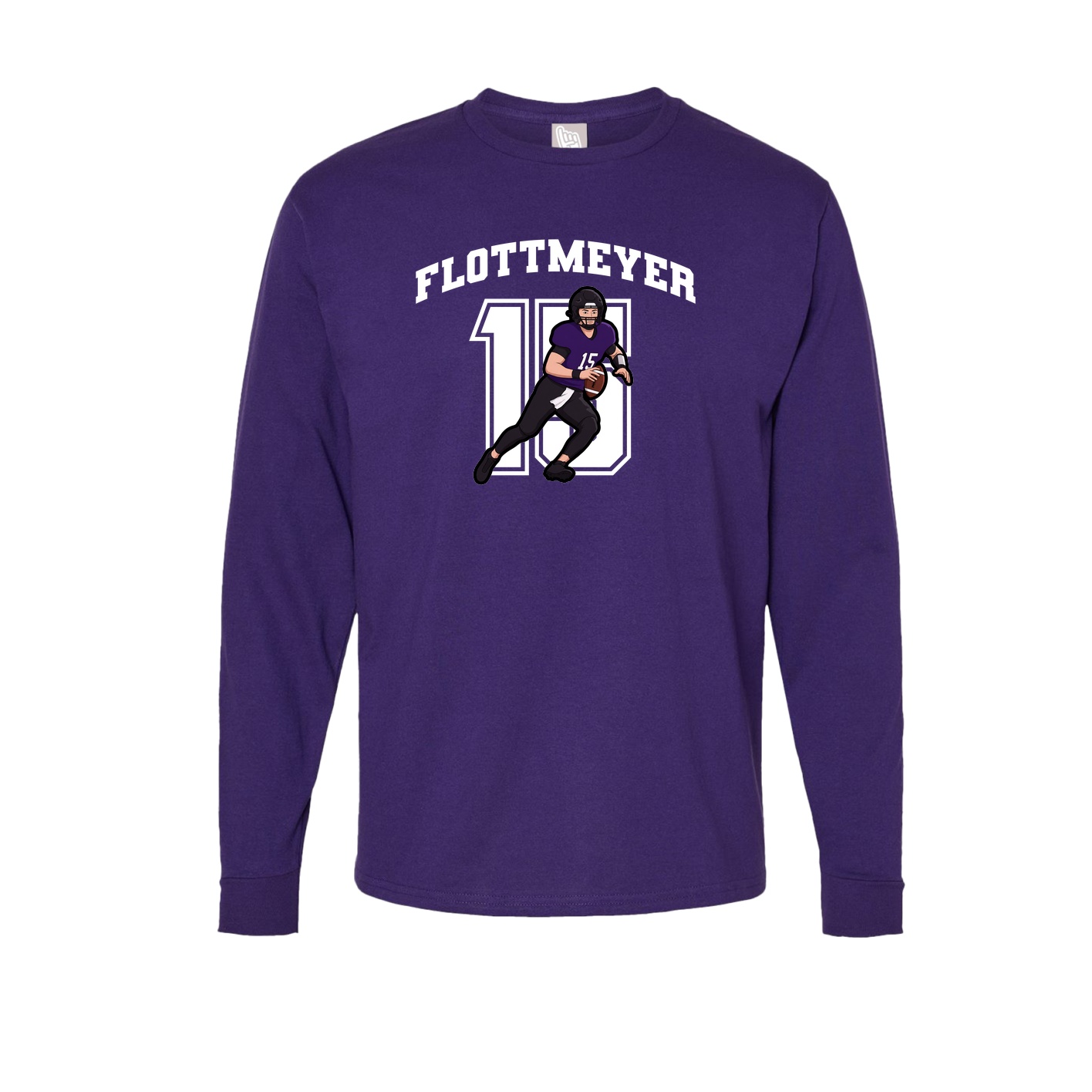 Long Sleeve Tee — Number in Purple