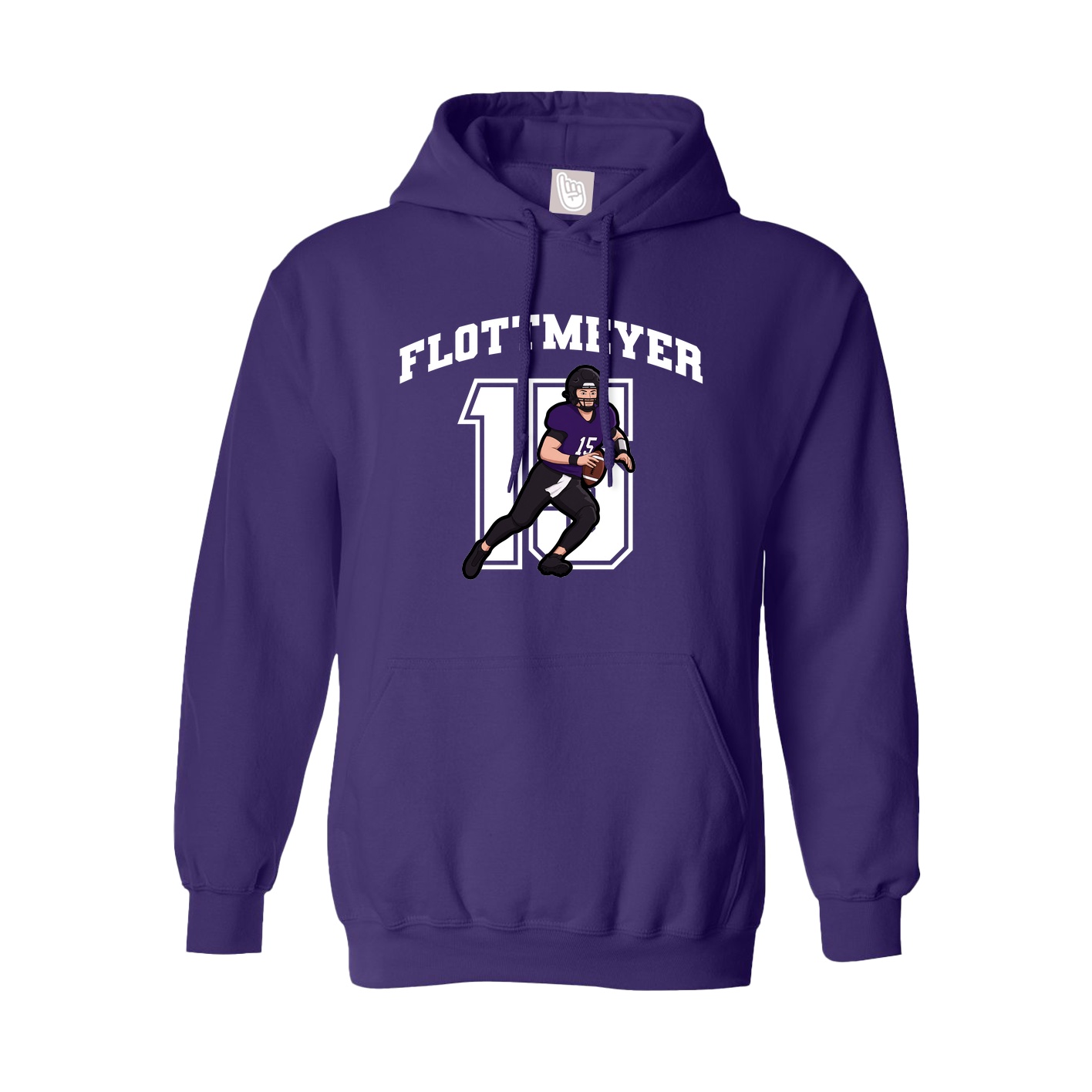 Youth Hoodie — Number in Purple