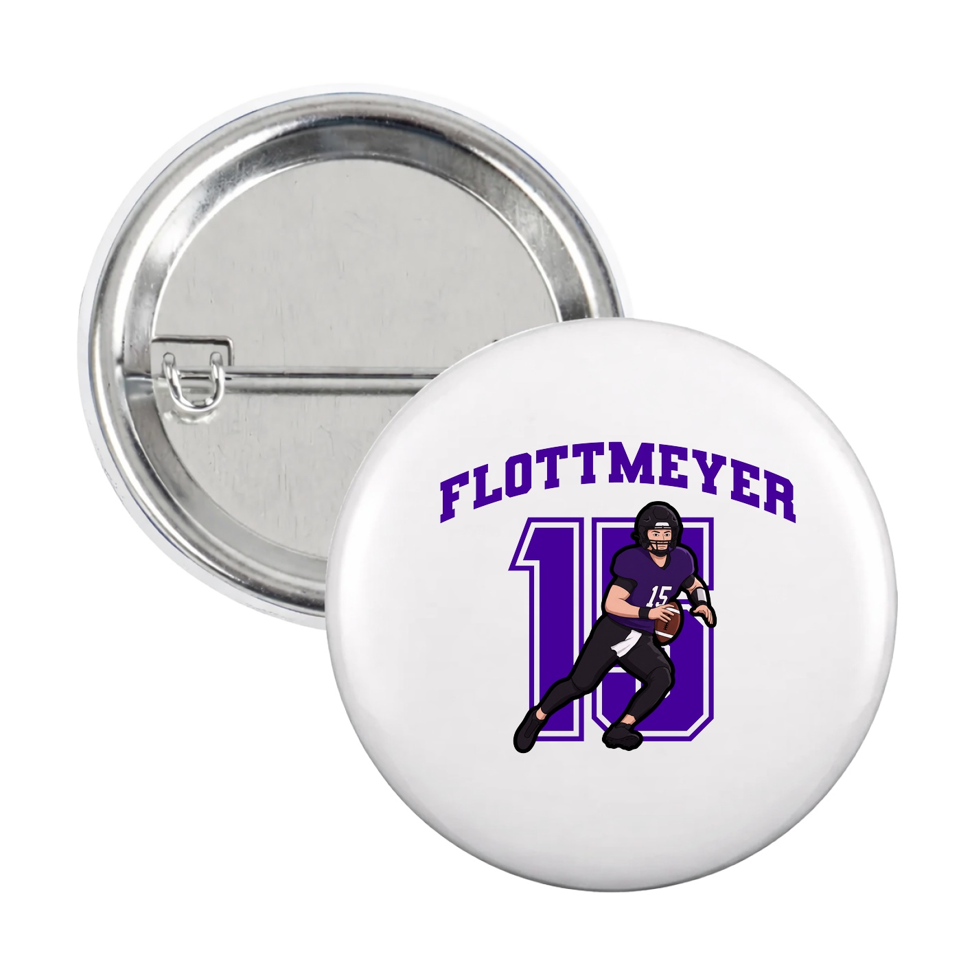 Game Day Button — Number in White