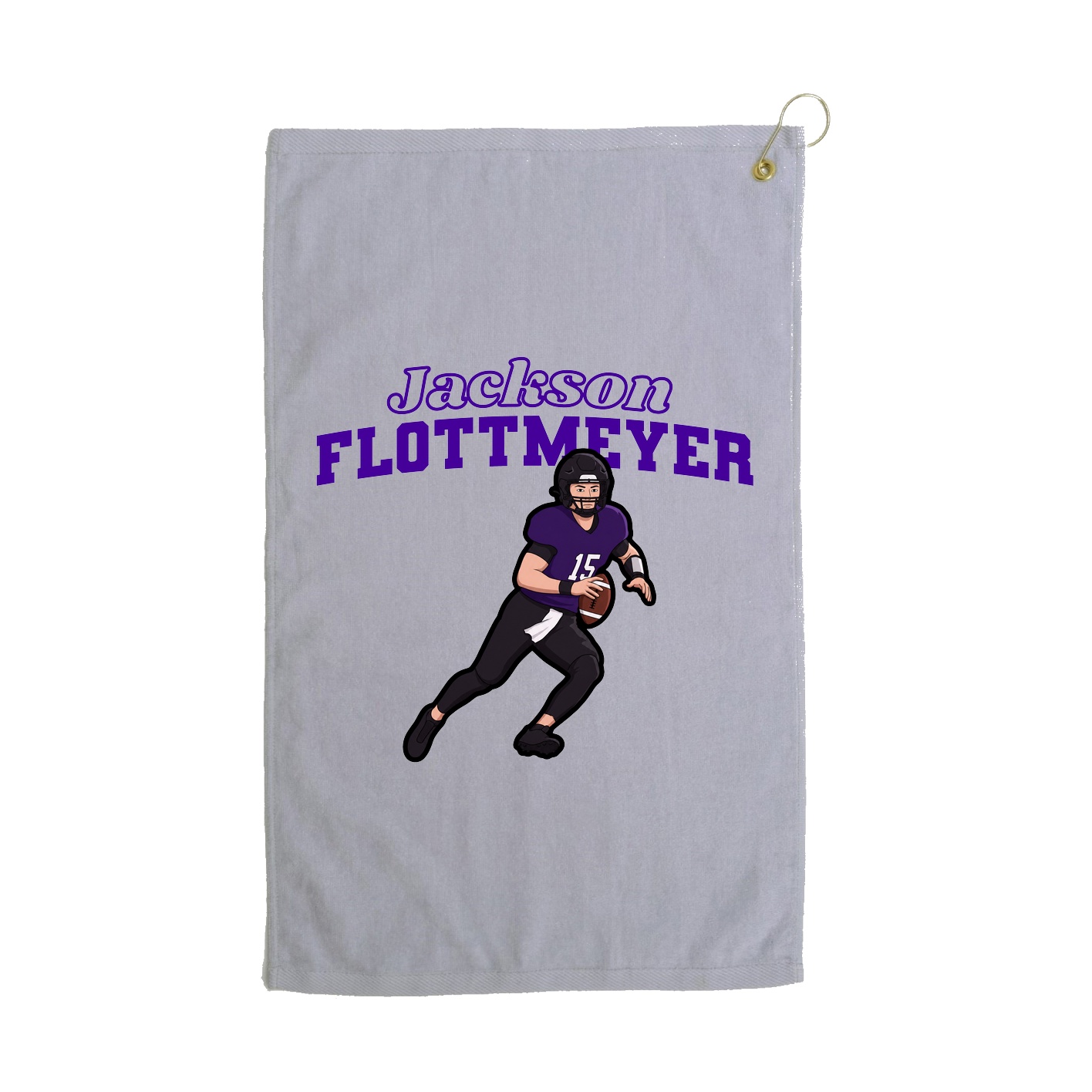 Golf Towel — Name Arch in Grey