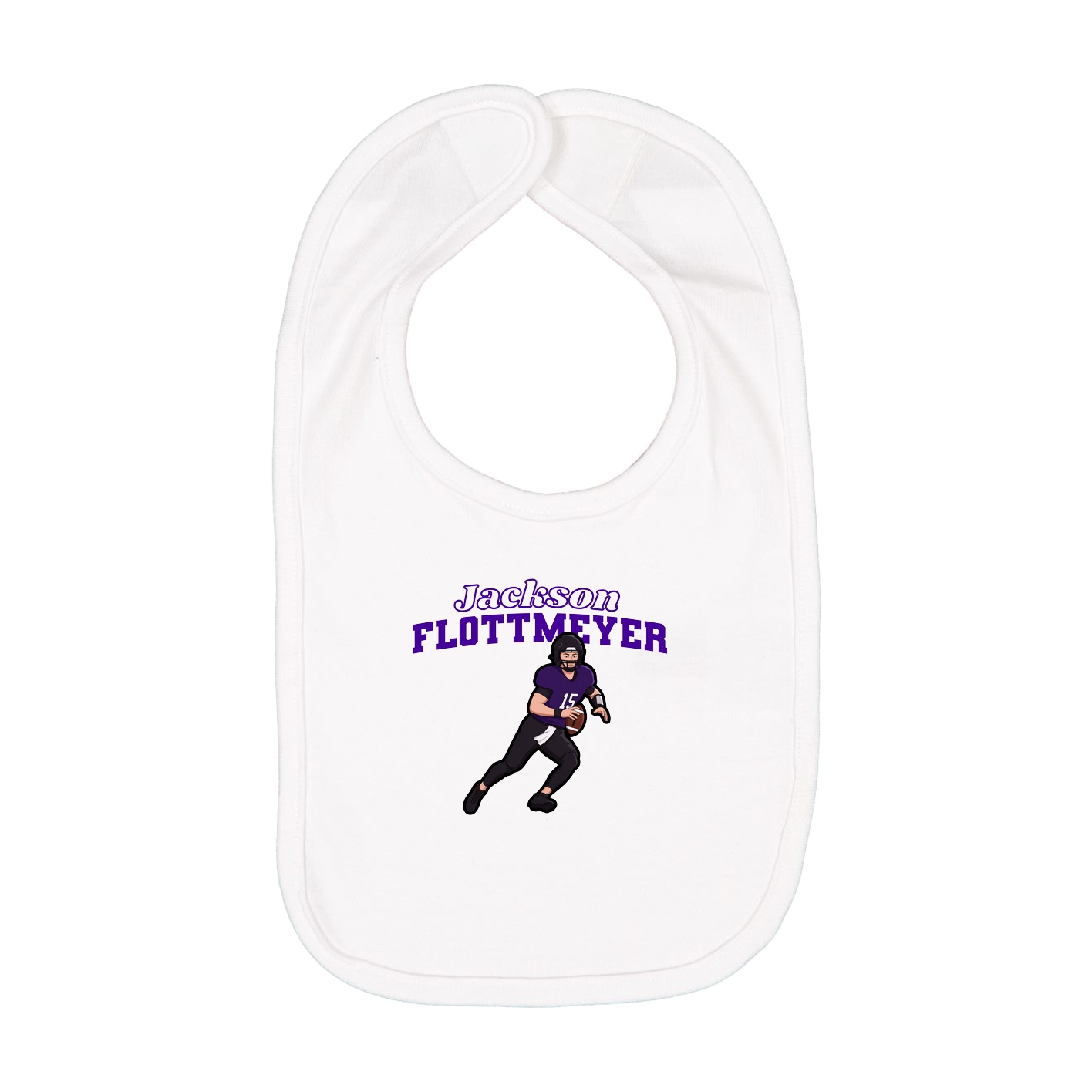 Infant Bib — Name Arch in White