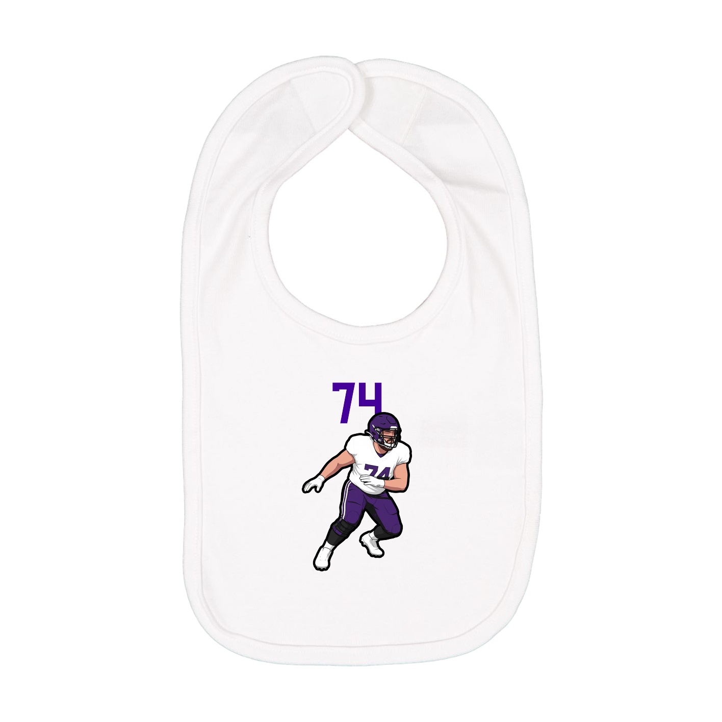 Infant Bib — Number Top in White