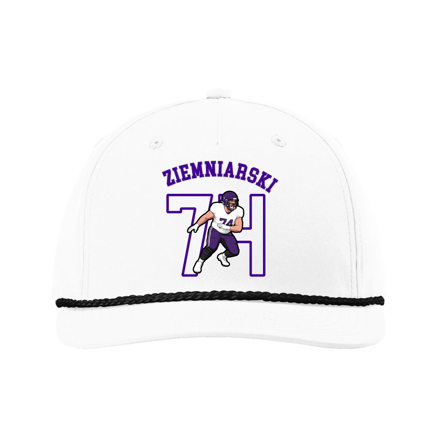 Five-Panel Classic Rope Cap — Shirsey Arch in White