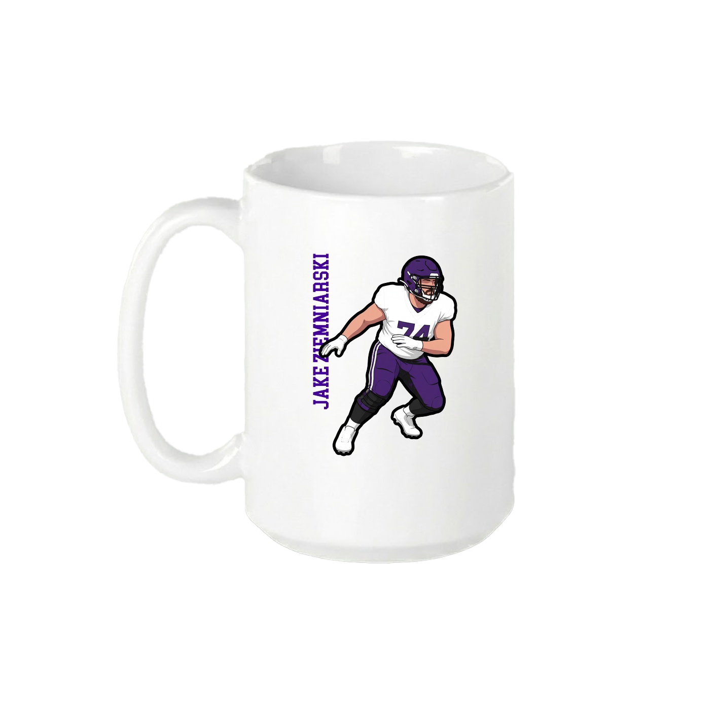 15oz Coffee Mug — Name Vertical in White