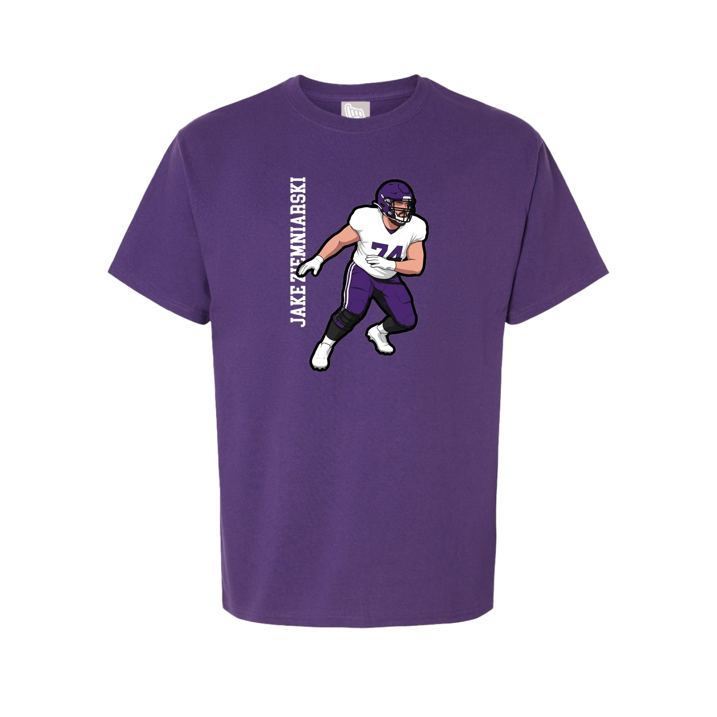 Youth Tee — Name Vertical in Purple