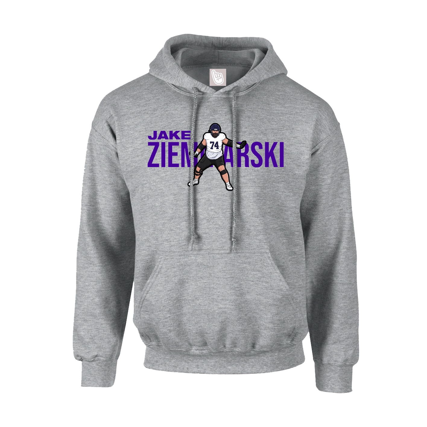 Youth Hoodie — Player Name in Grey