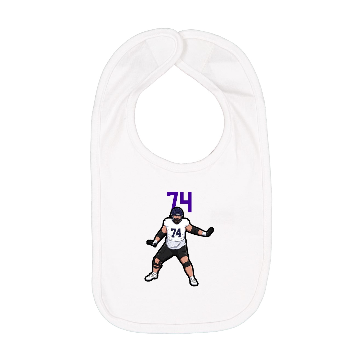 Infant Bib — Number Top in White