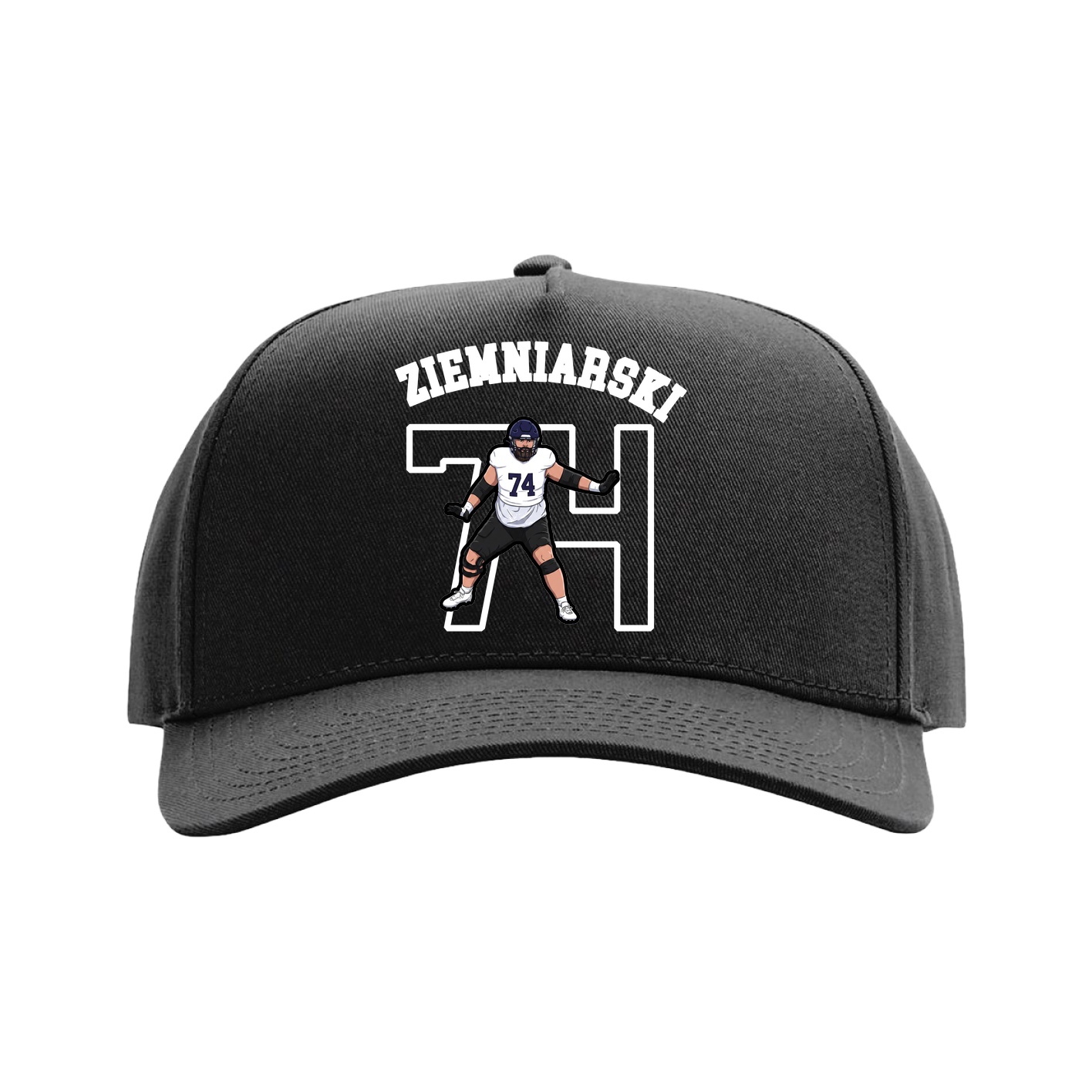 Full Fabric Five-Panel Champ Cap — Shirsey Arch in Black