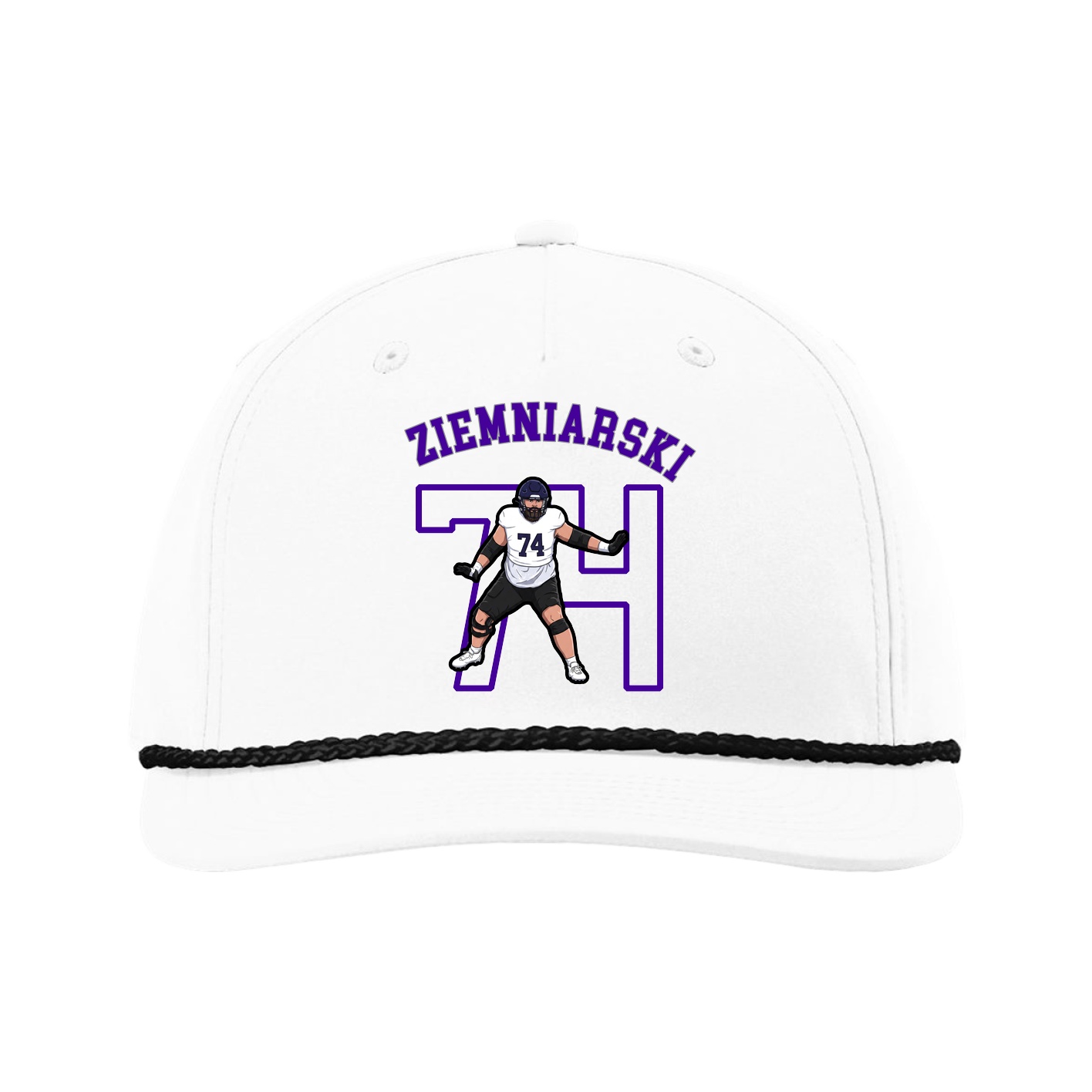 Five-Panel Classic Rope Cap — Shirsey Arch in White