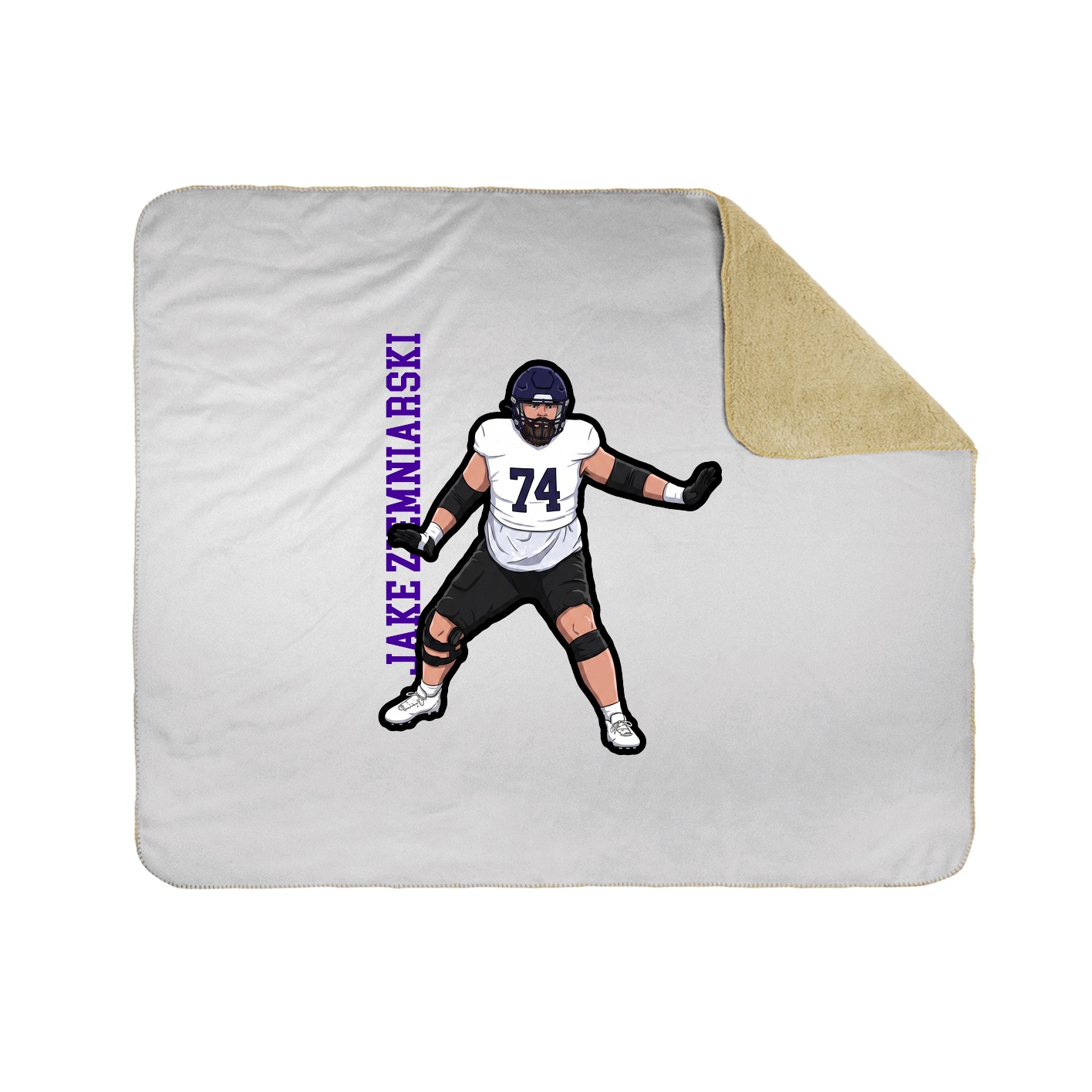 Throw Blanket — Name Vertical in White