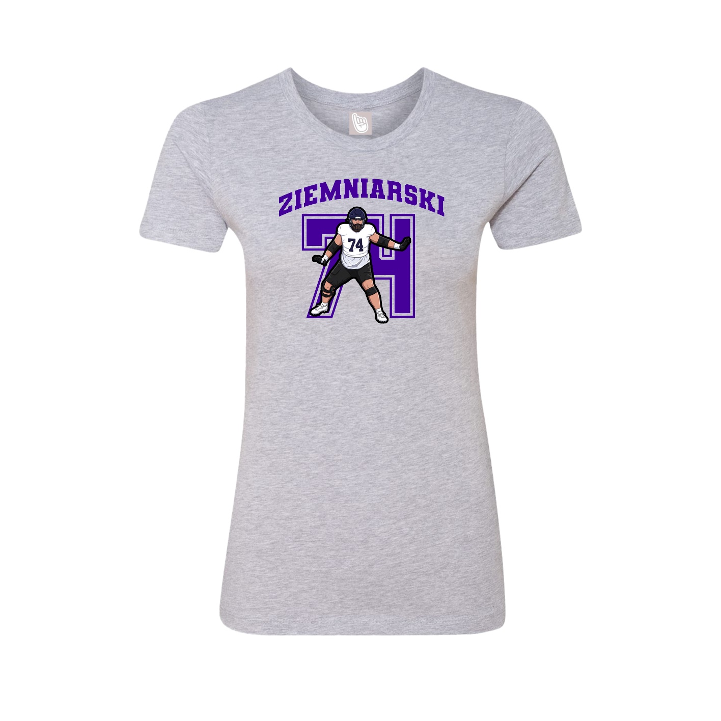 Fitted Women's Tee — Number in Grey