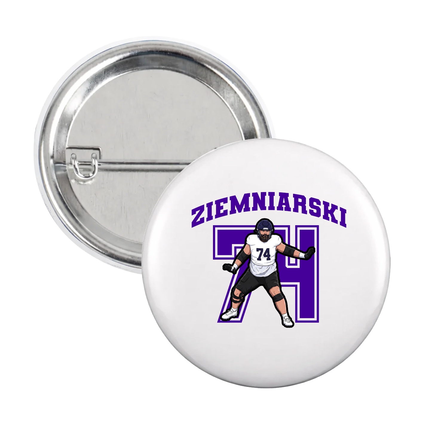 Game Day Button — Number in White