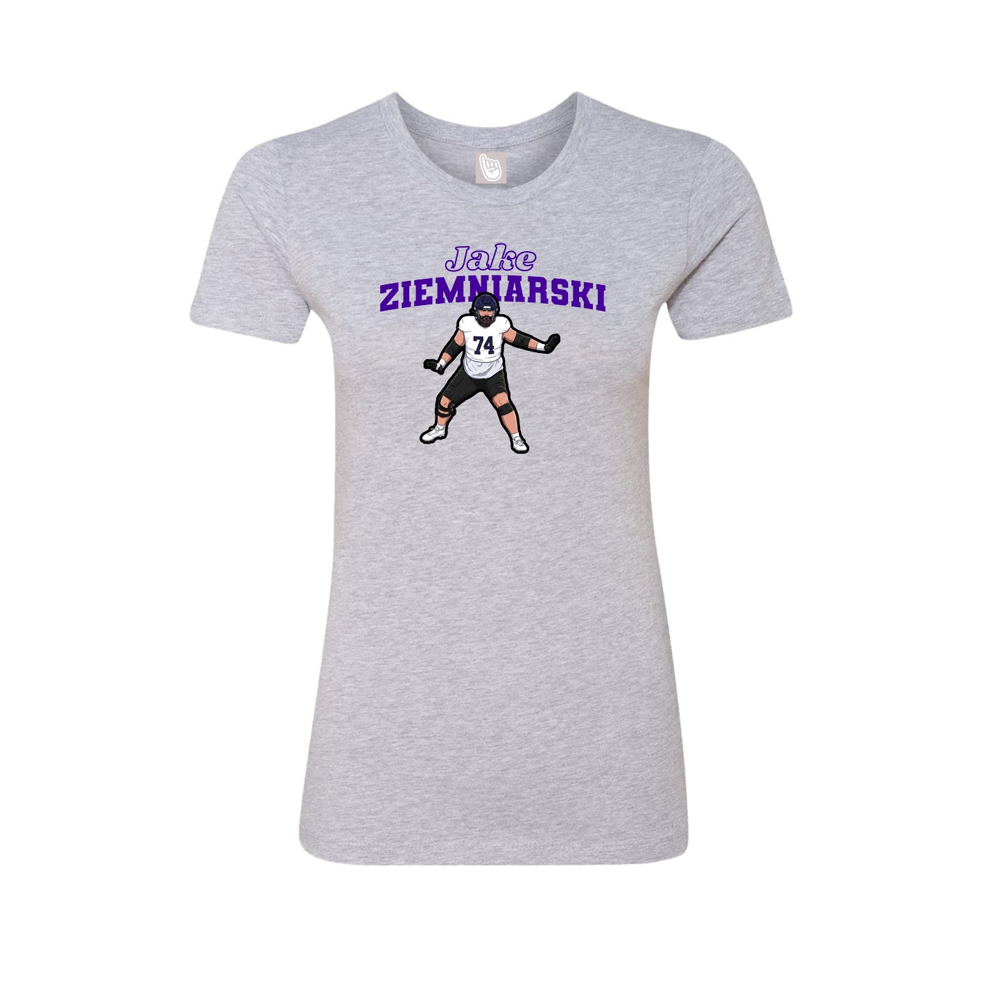 Fitted Women's Tee — Name Arch in Grey