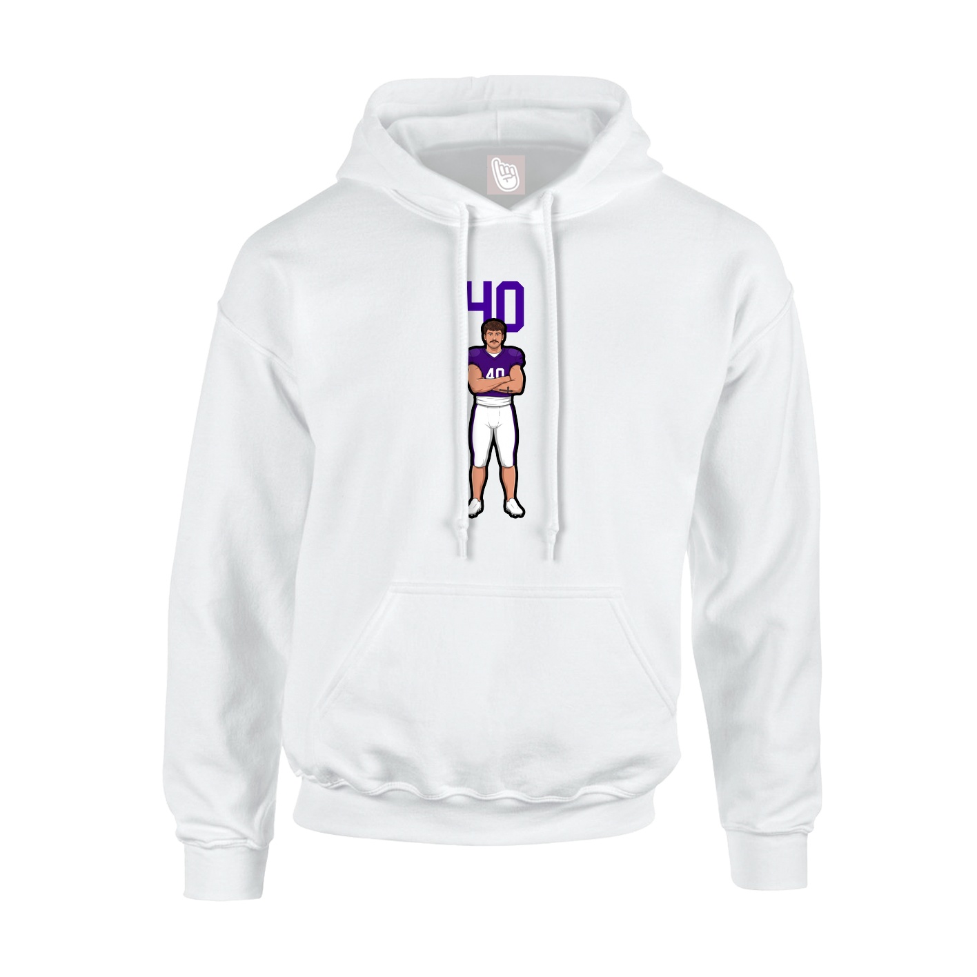Hoodie — Number Top in White