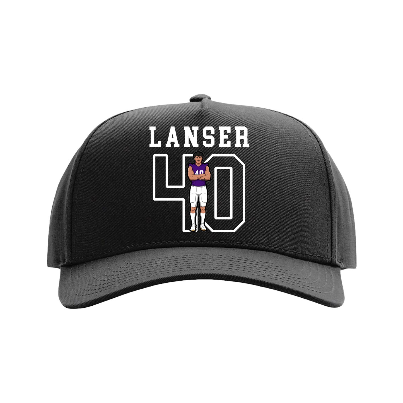 Full Fabric Five-Panel Champ Cap — Shirsey in Black