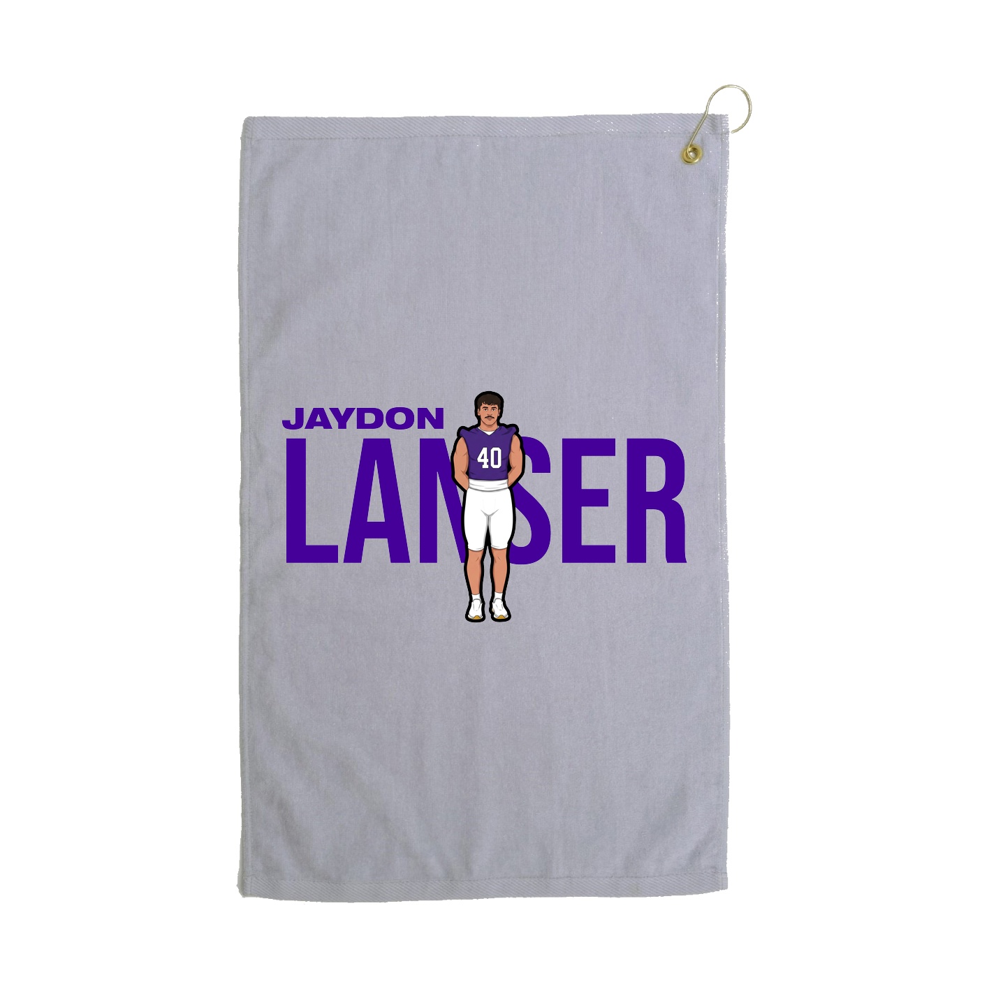 Golf Towel — Player Name in Grey