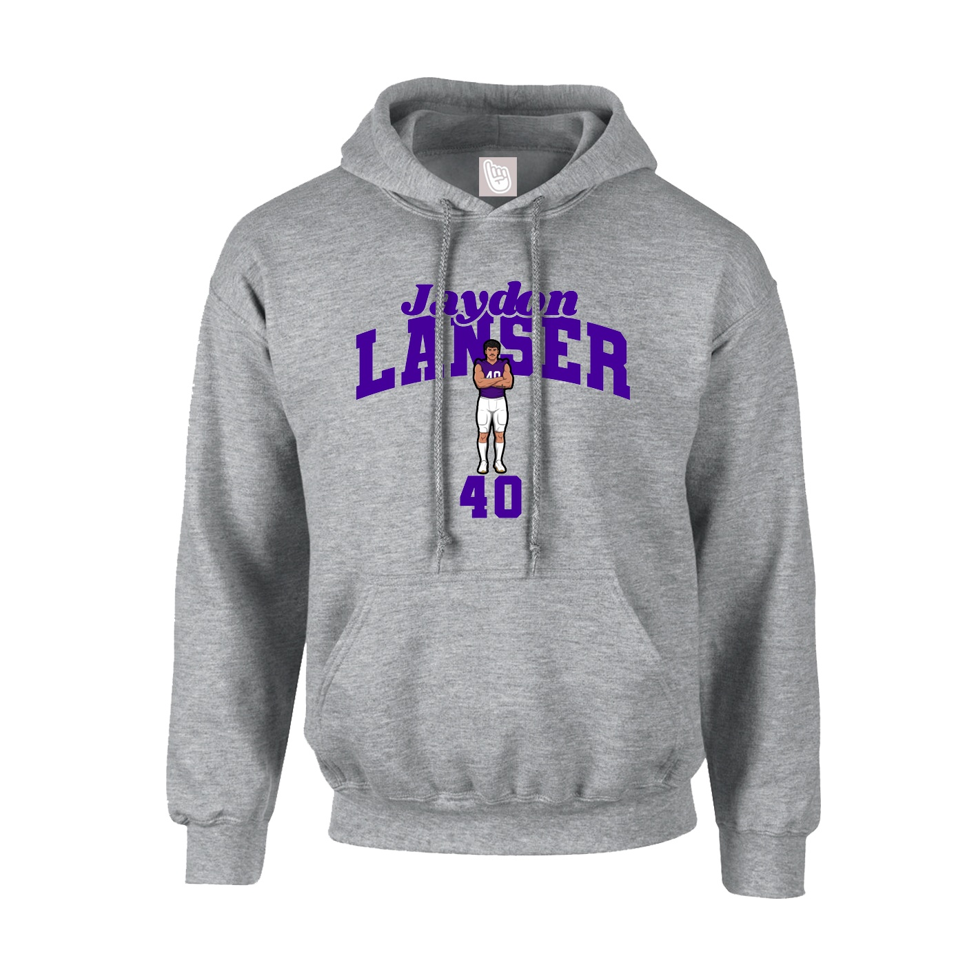 Youth Hoodie — Signature Arch in Grey
