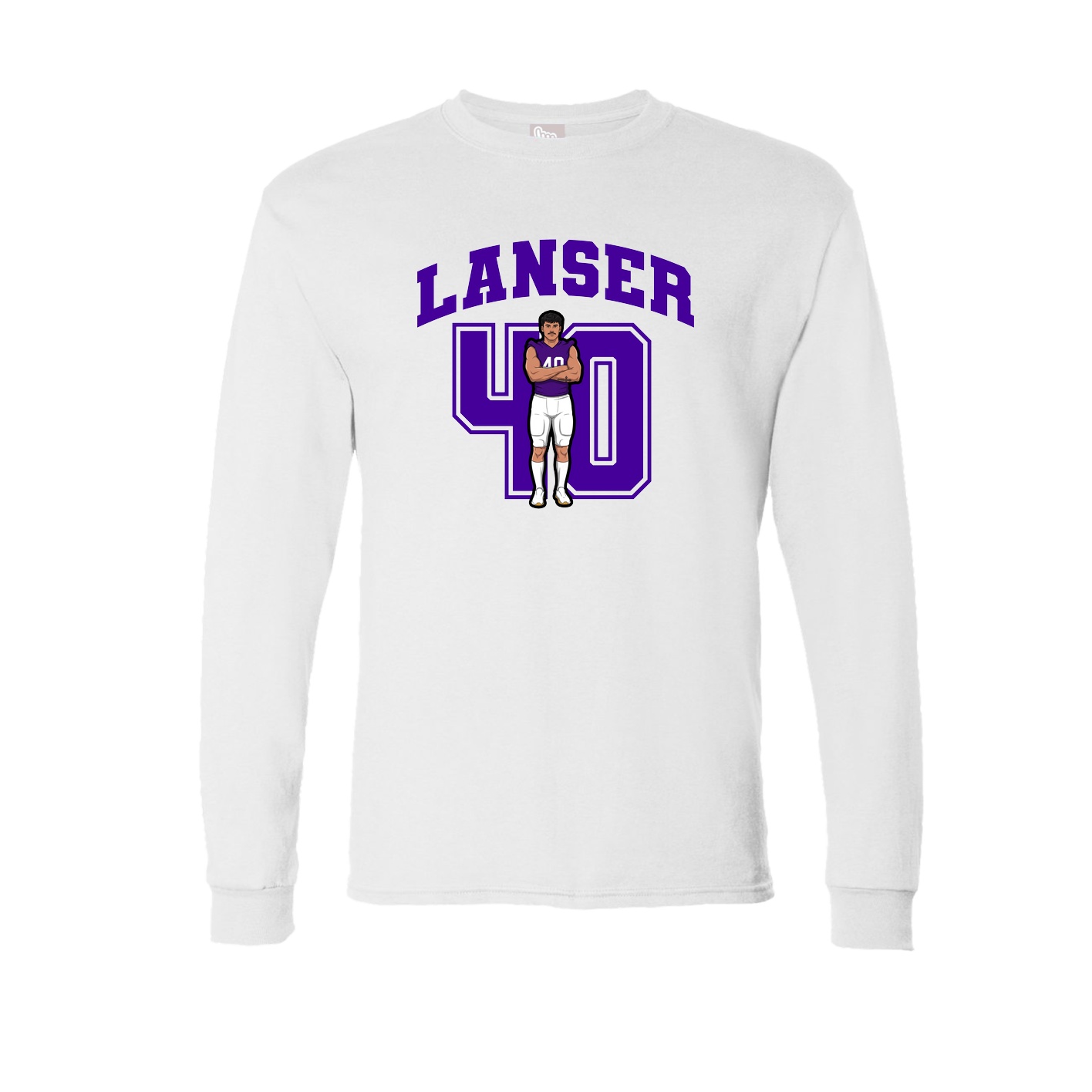 Long Sleeve Tee — Number in White