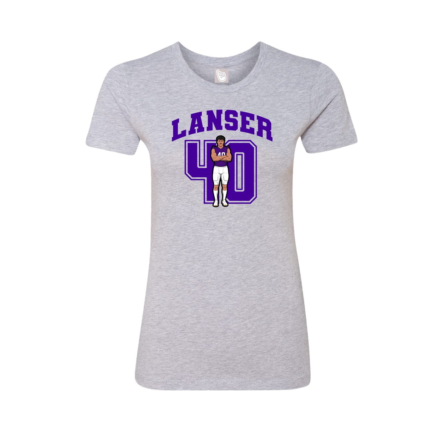 Fitted Women's Tee — Number in Grey
