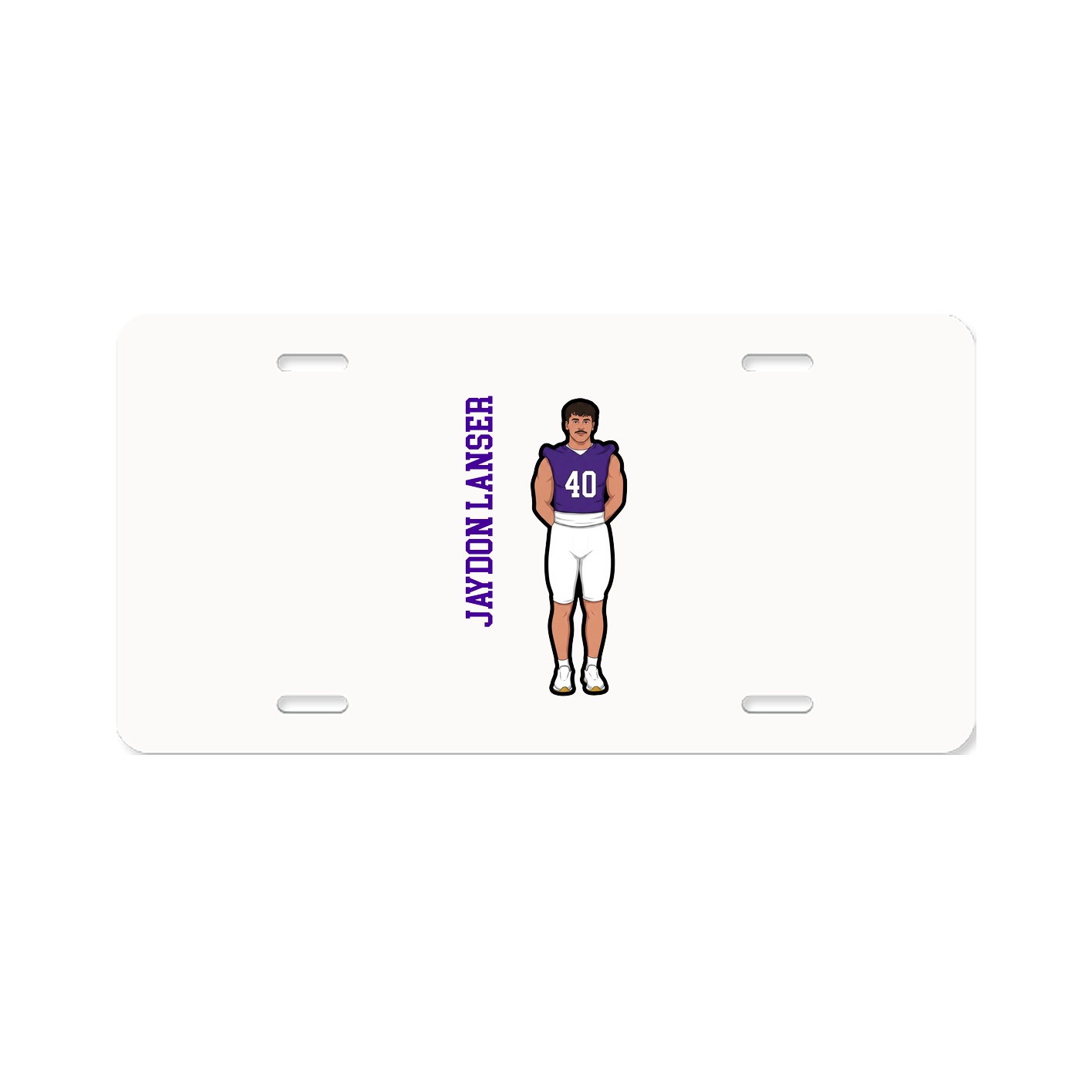 License Plate — Name Vertical in Classic