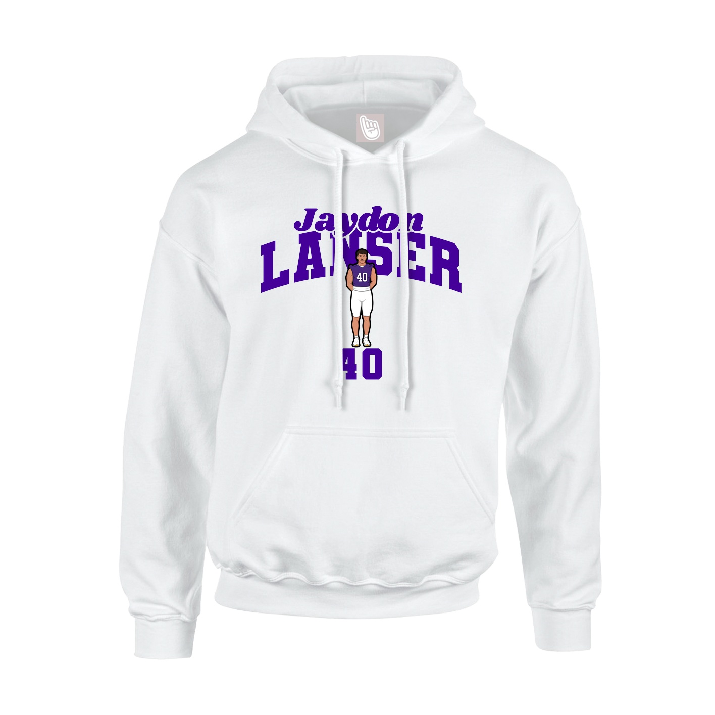 Youth Hoodie — Signature Arch in White