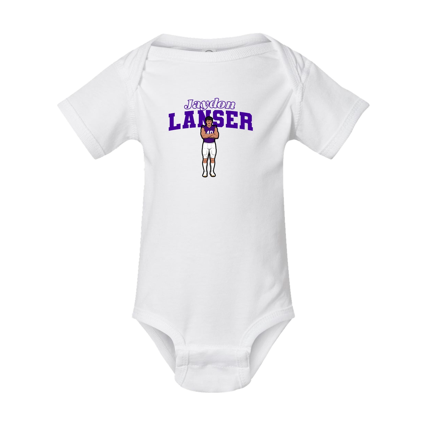 Baby Onesie — Name Arch in White