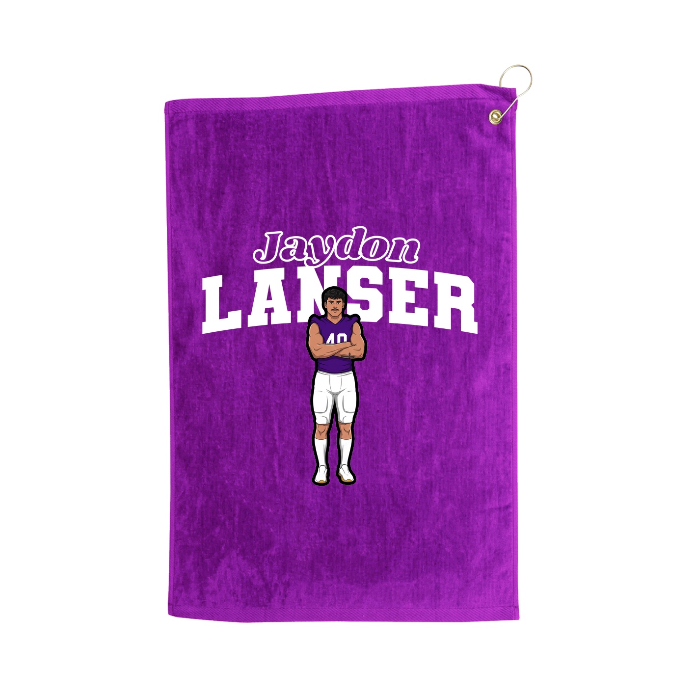 Golf Towel — Name Arch in Purple