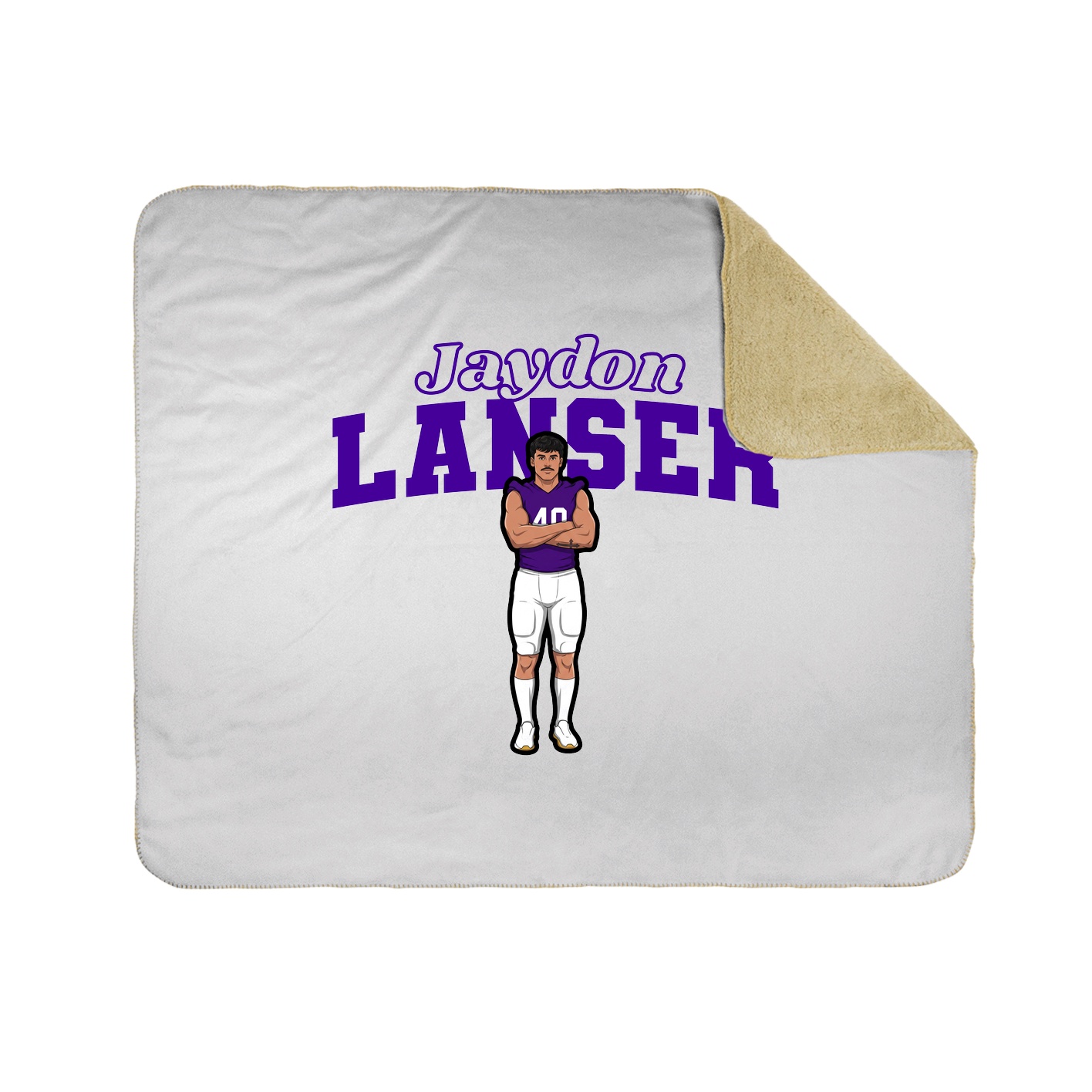 Throw Blanket — Name Arch in White