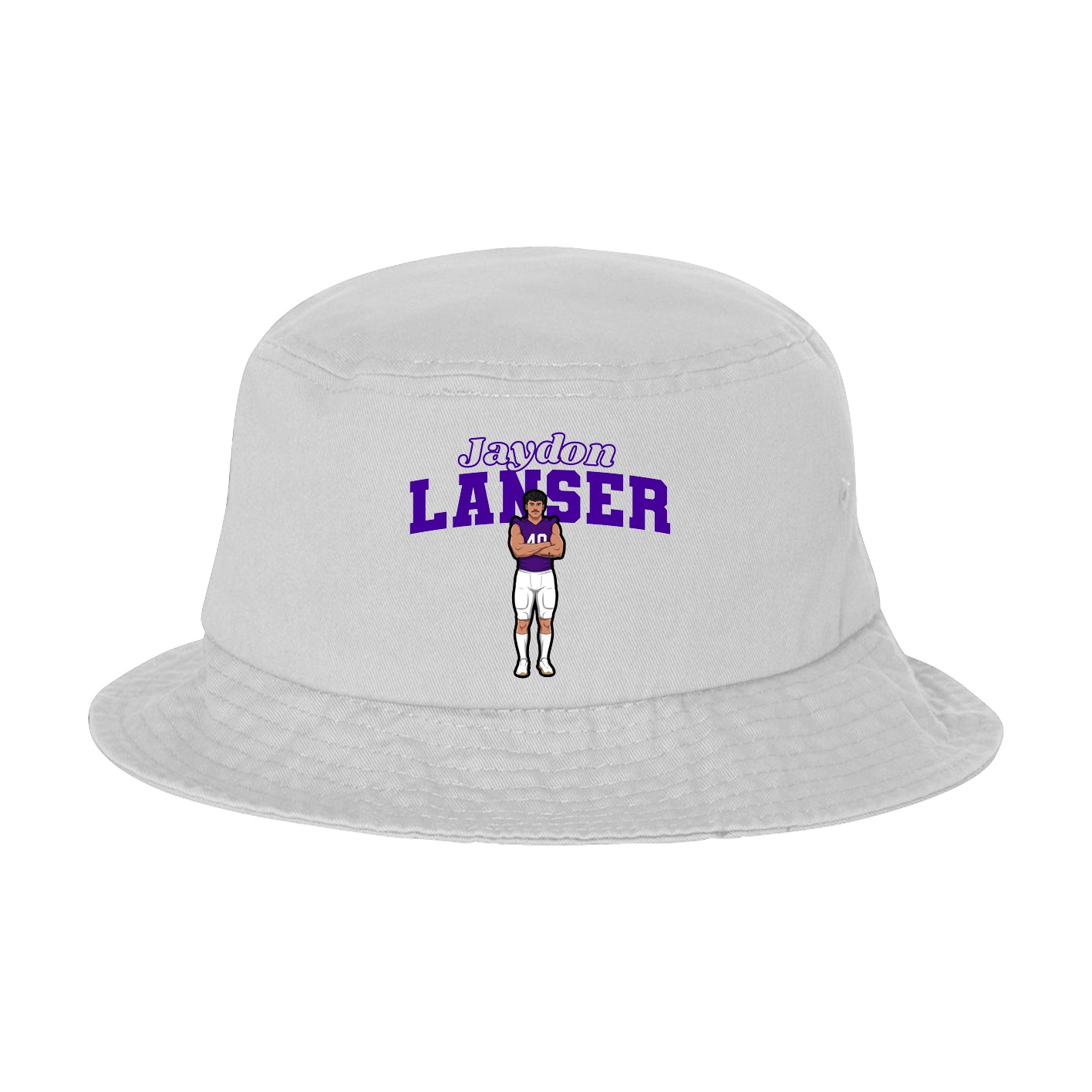 Bucket Cap — Name Arch in White