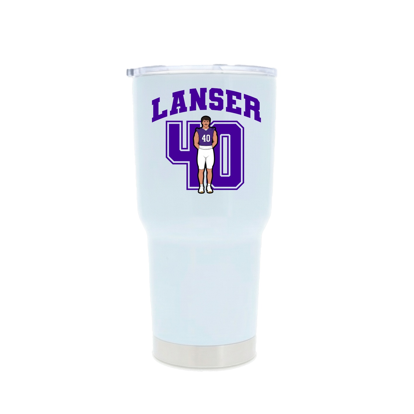 30oz Stainless Steel Tumbler — Number in White