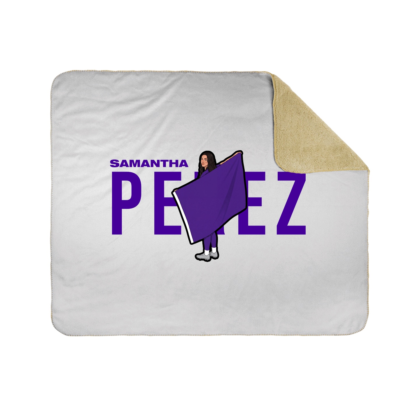 Throw Blanket — Player Name in White