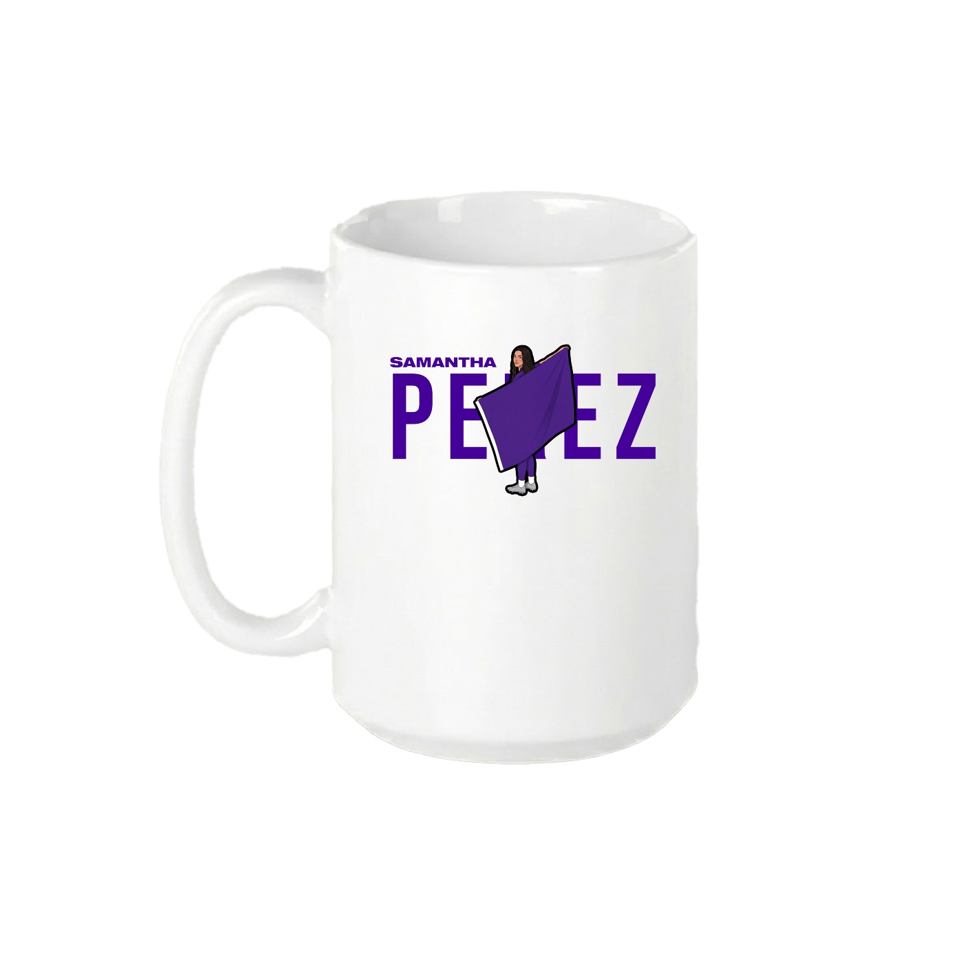 15oz Coffee Mug — Player Name in White