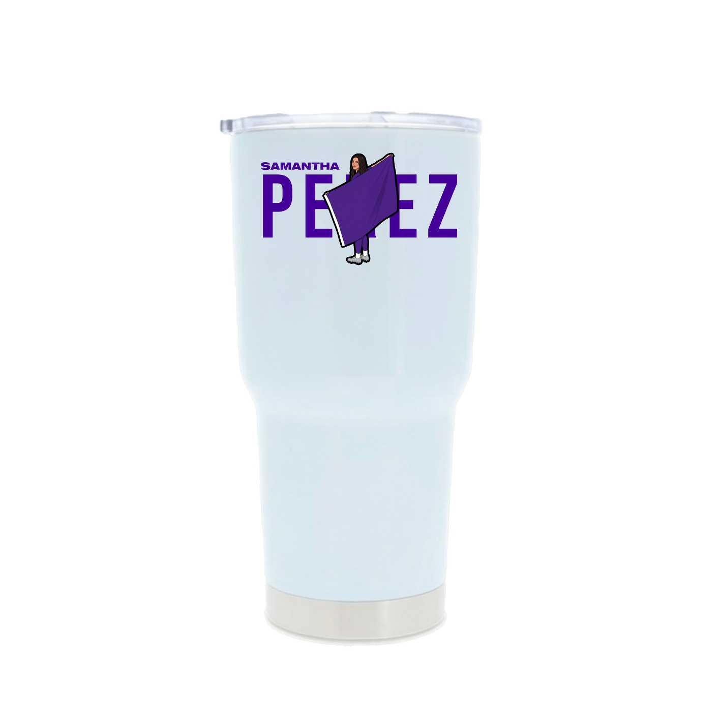 30oz Stainless Steel Tumbler — Player Name in White