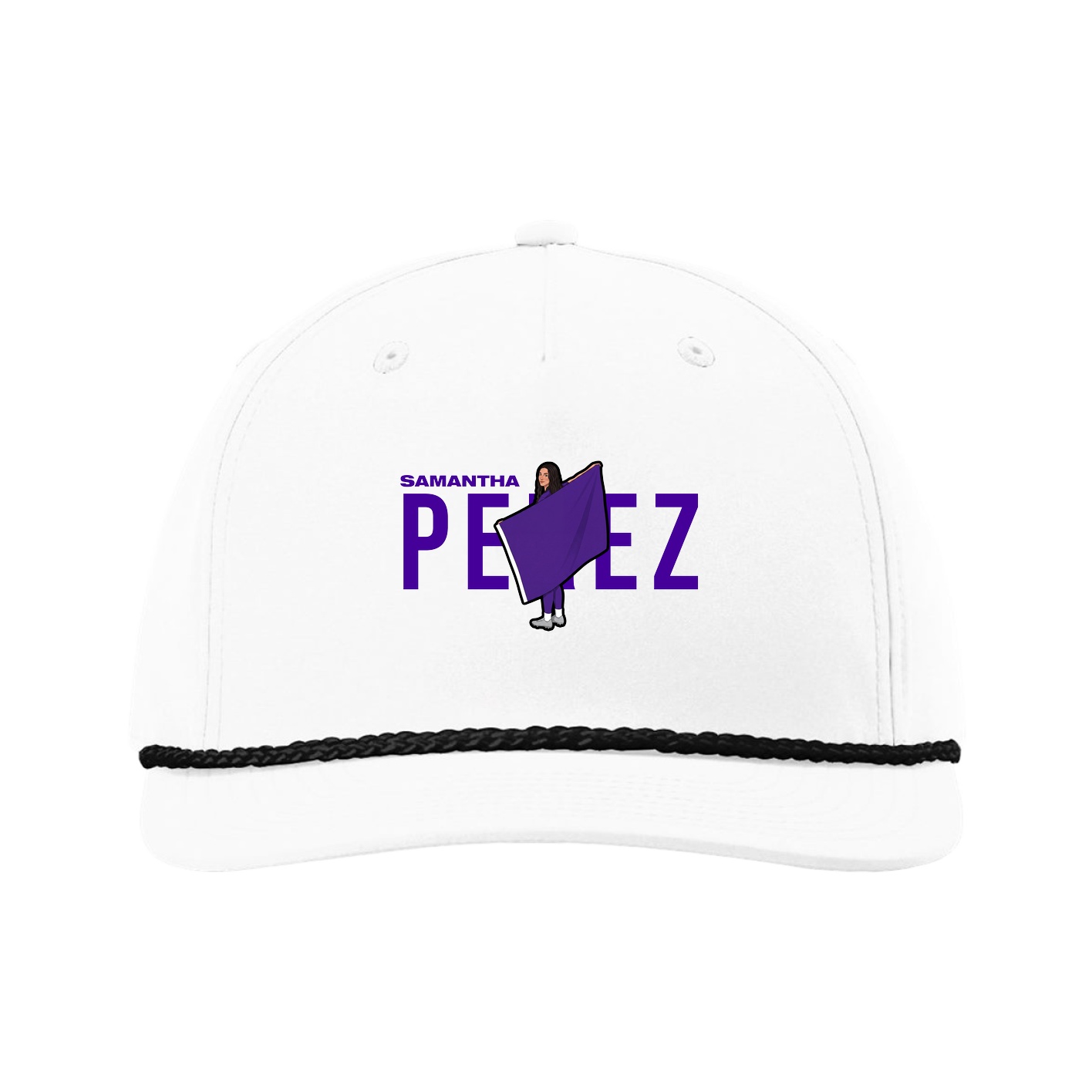 Five-Panel Classic Rope Cap — Player Name in White
