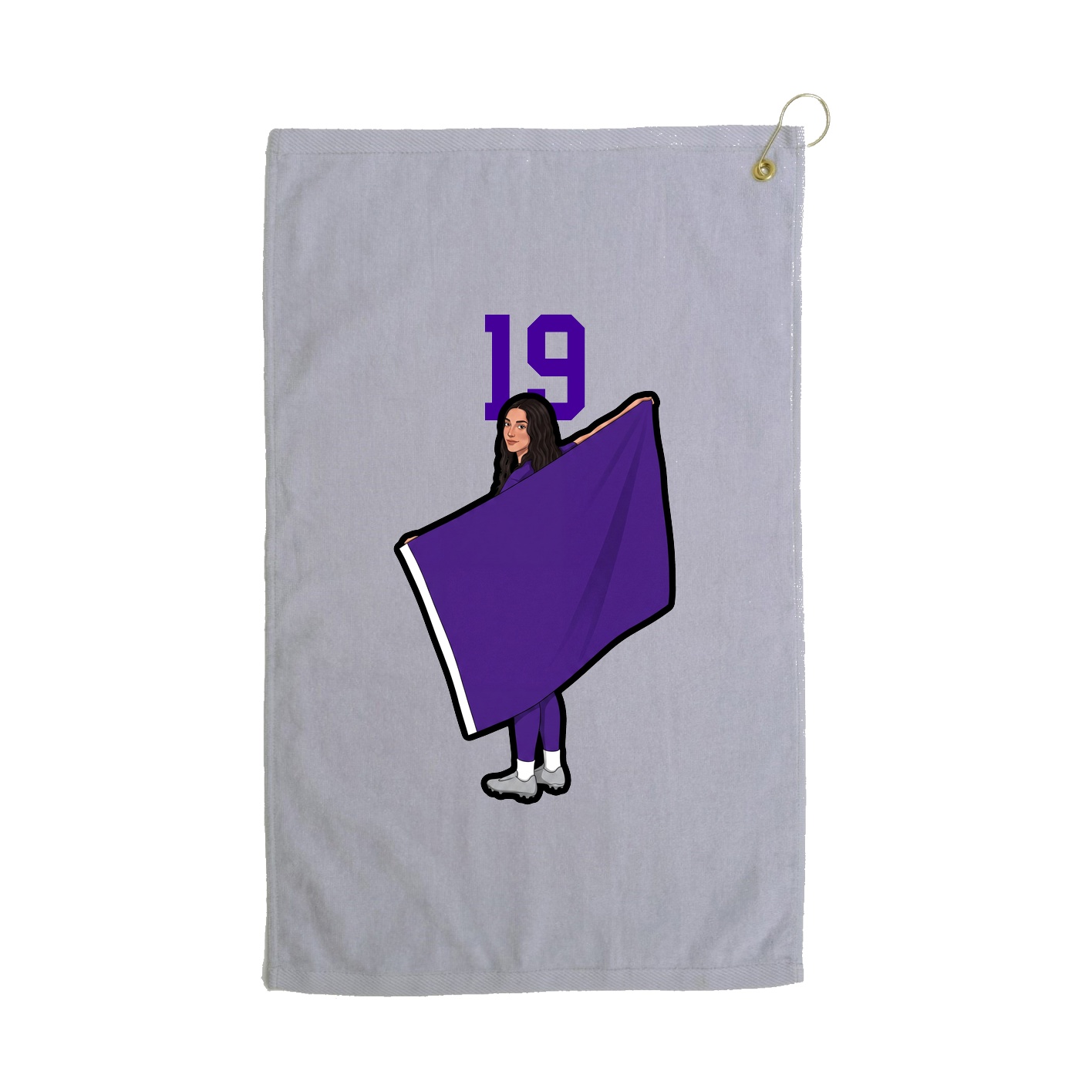 Golf Towel — Number Top in Grey