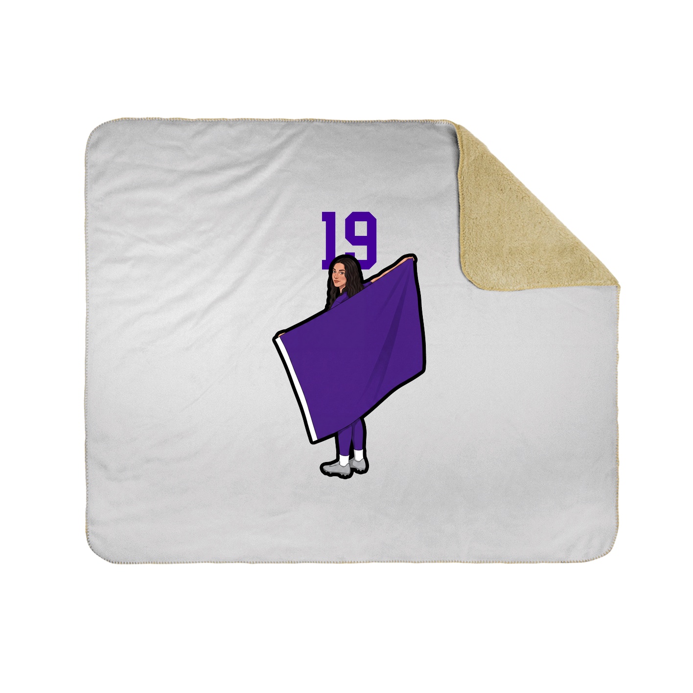 Throw Blanket — Number Top in White