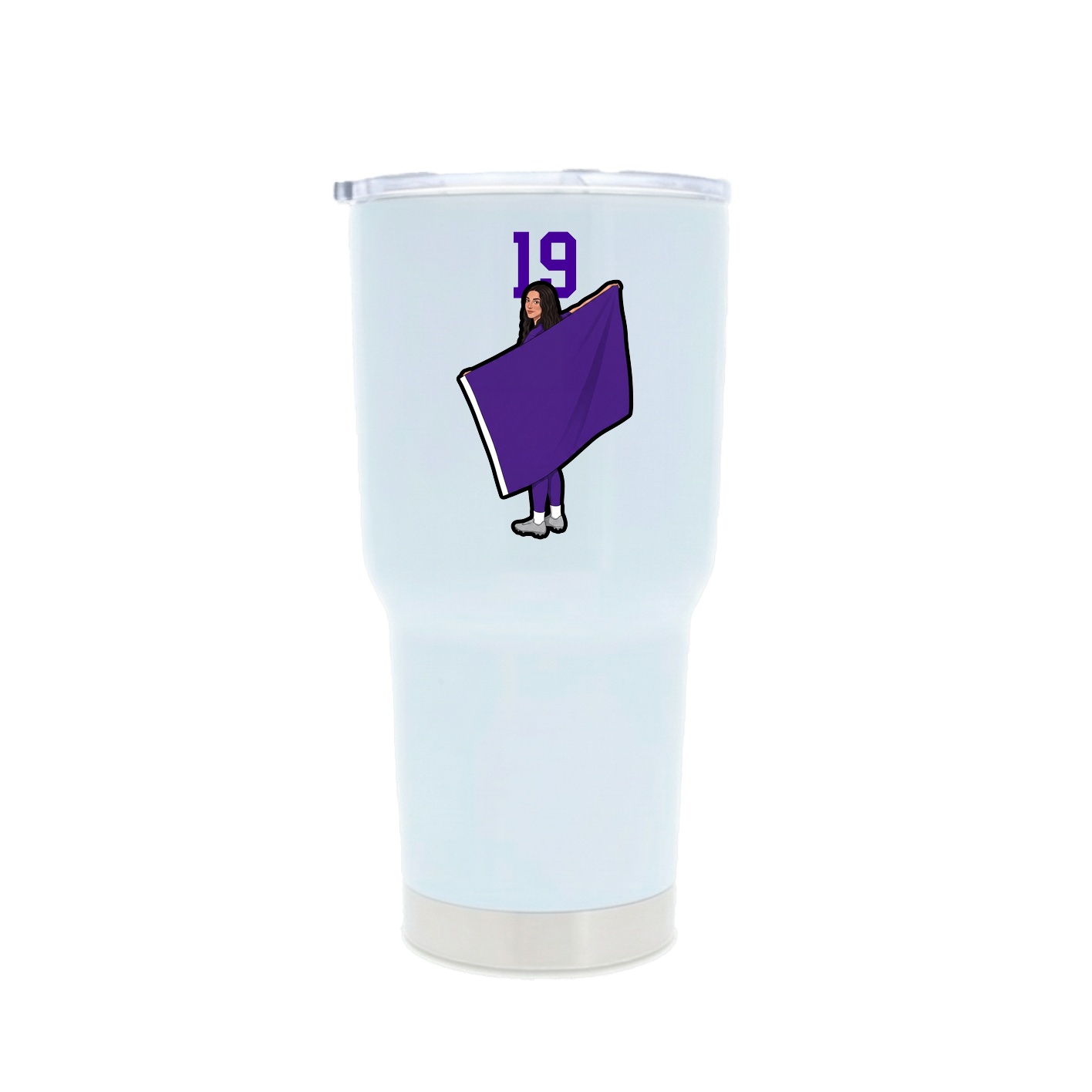 30oz Stainless Steel Tumbler — Number Top in White