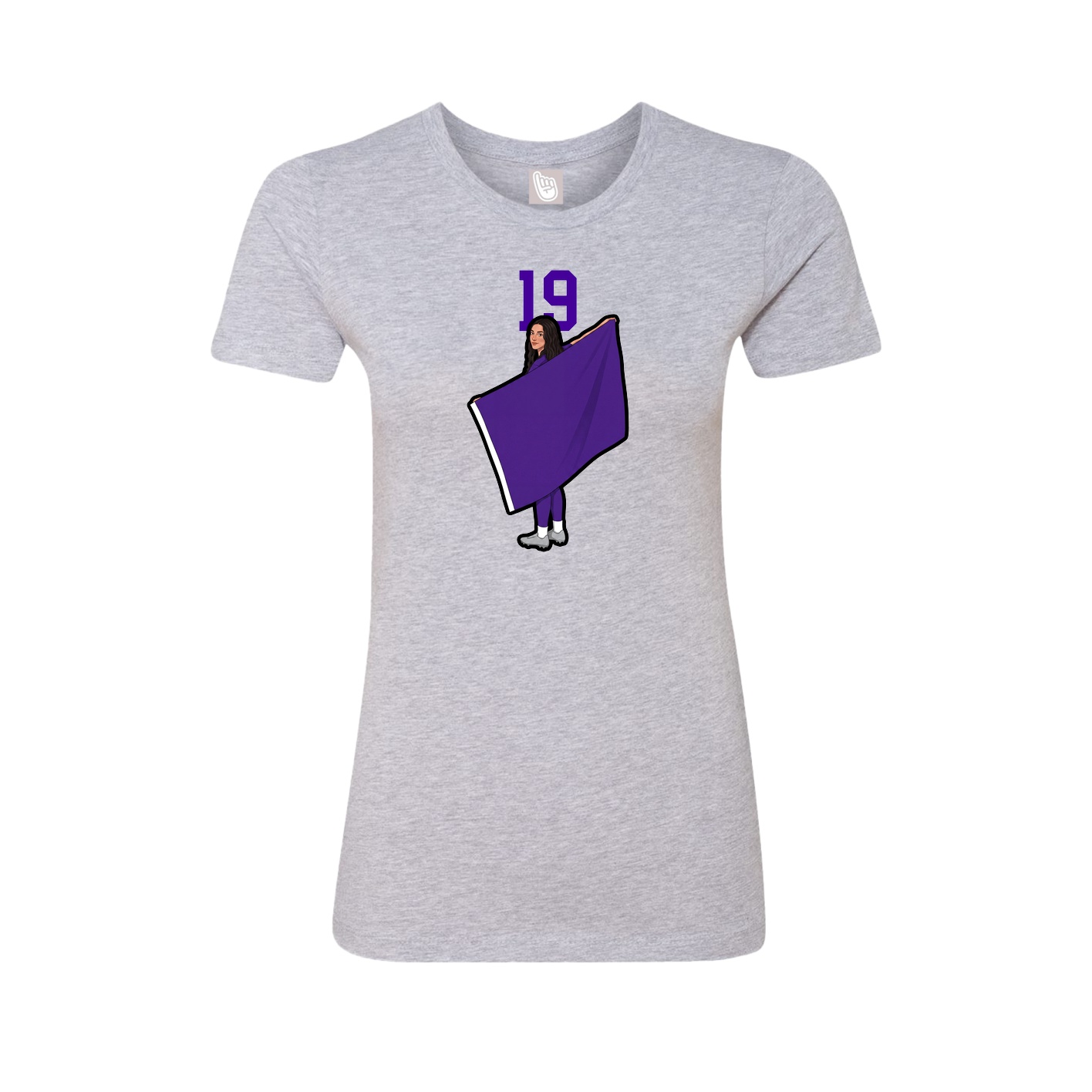 Fitted Women's Tee — Number Top in Grey