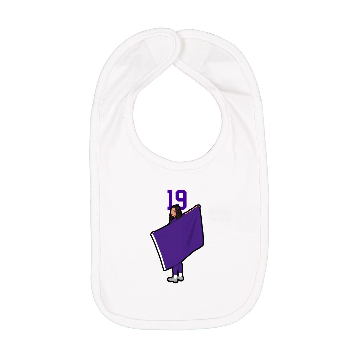 Infant Bib — Number Top in White