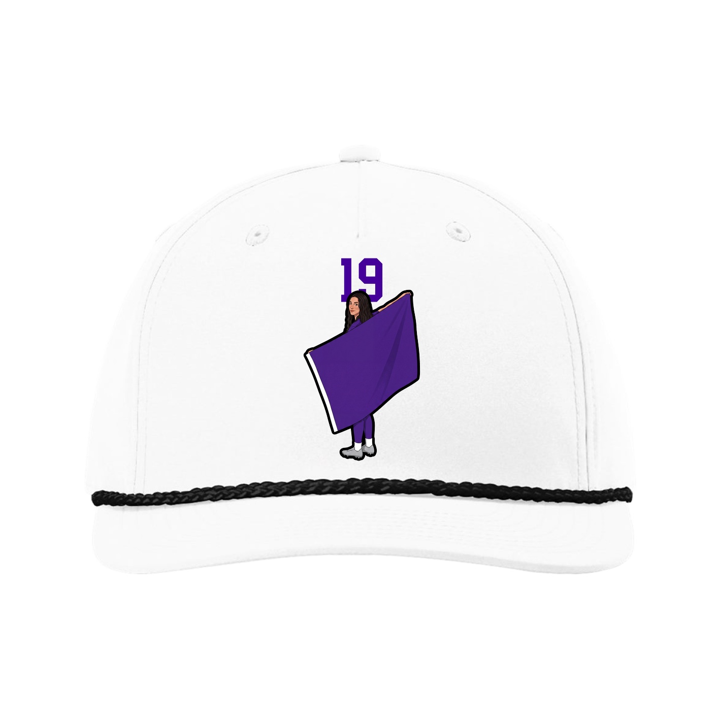 Five-Panel Classic Rope Cap — Number Top in White