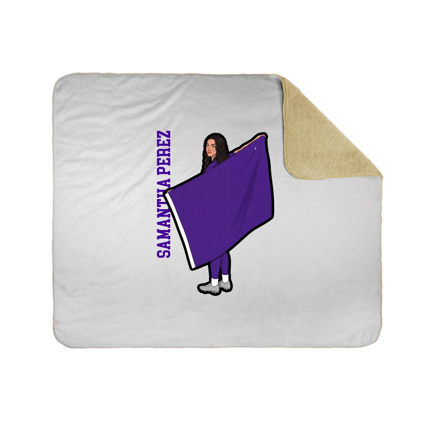 Throw Blanket — Name Vertical in White