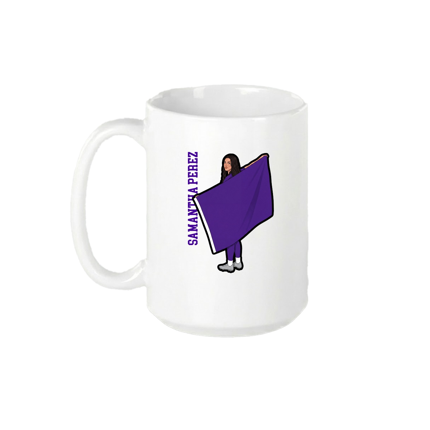 15oz Coffee Mug — Name Vertical in White