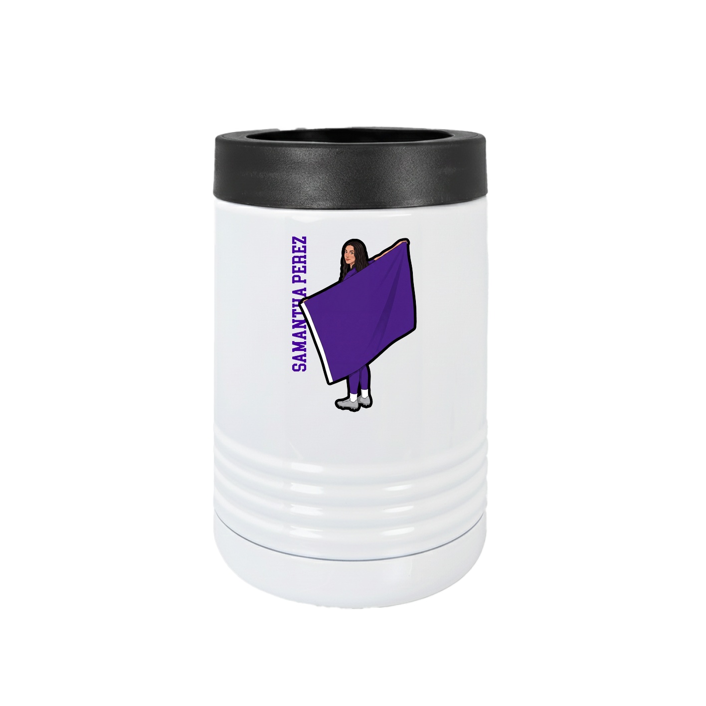 Beverage Holder — Name Vertical in White