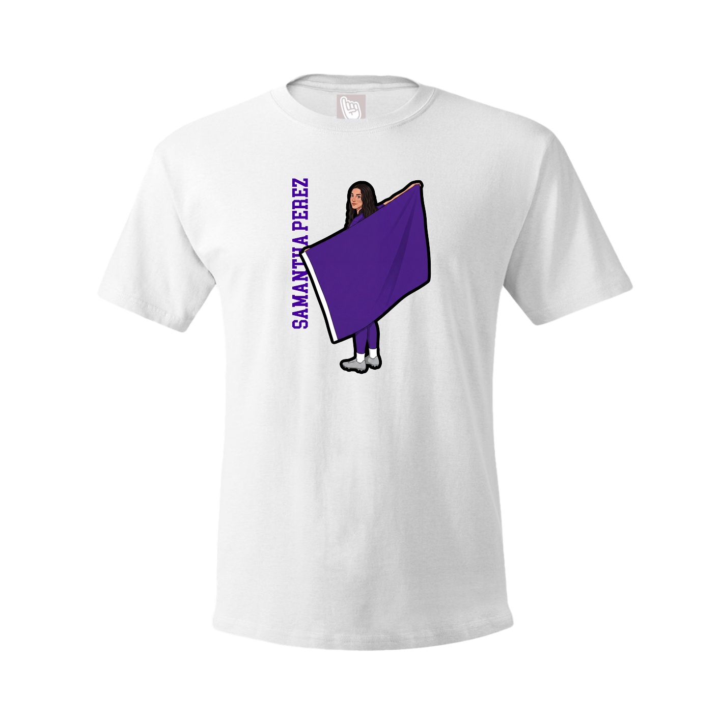 Tee — Name Vertical in White