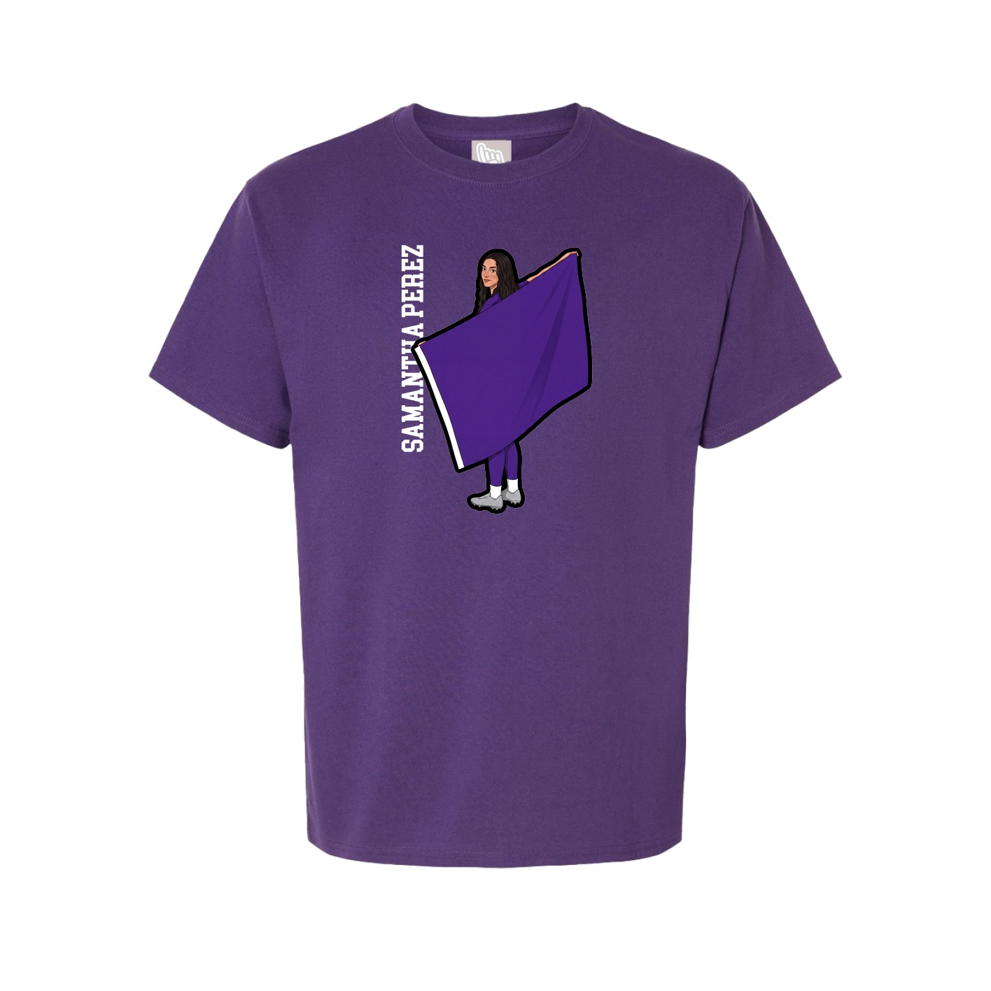 Youth Tee — Name Vertical in Purple