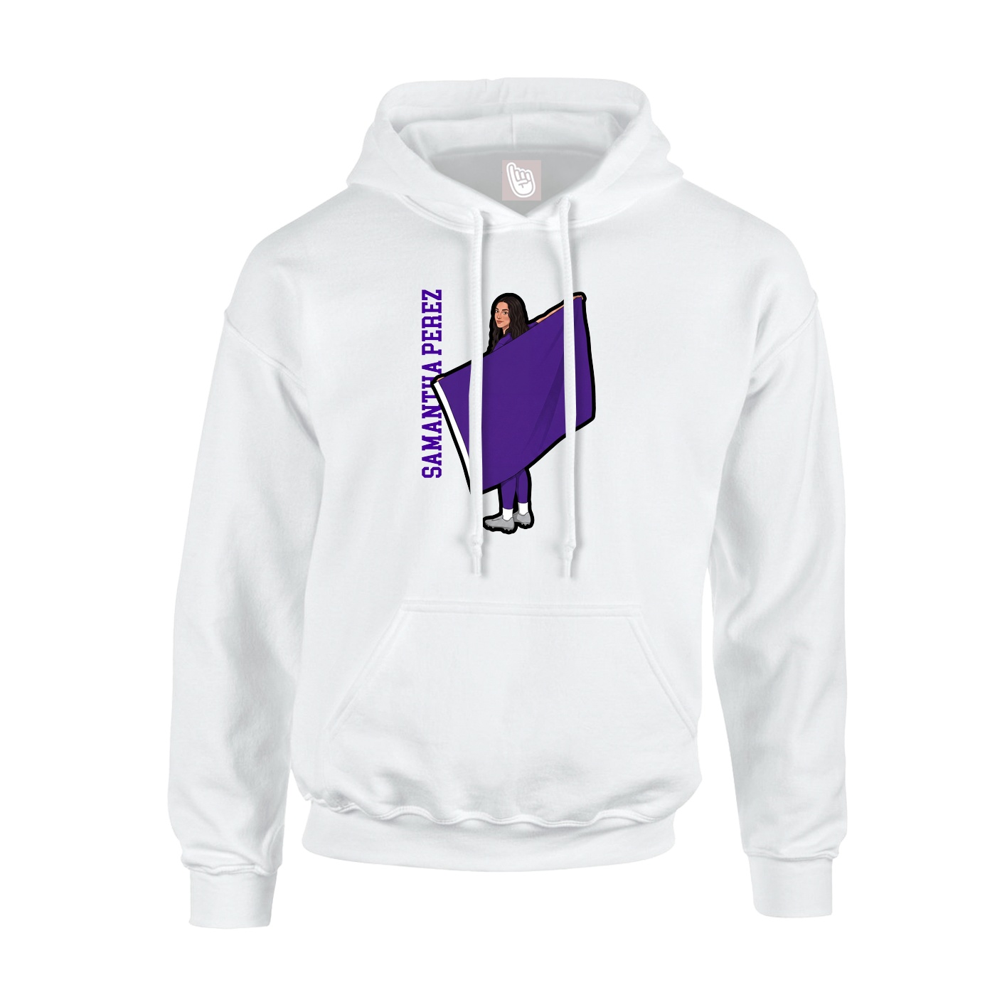 Hoodie — Name Vertical in White