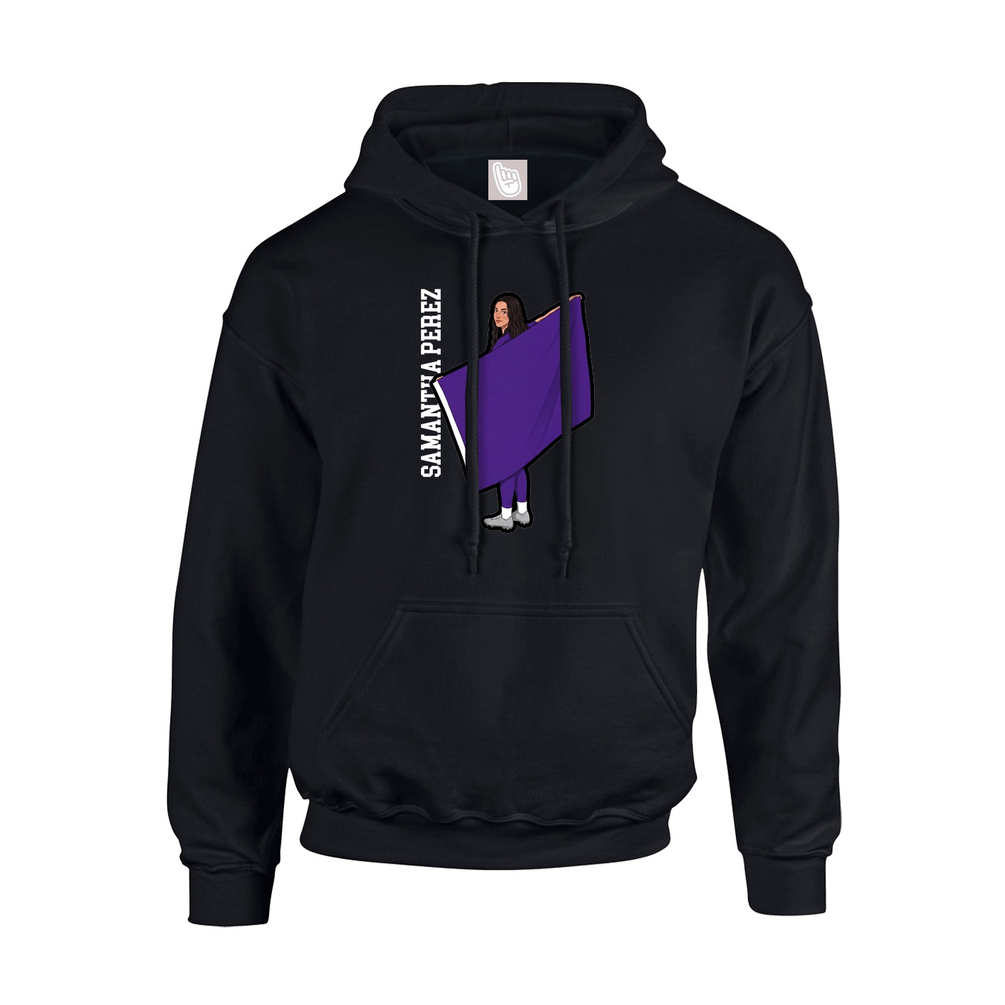 Youth Hoodie — Name Vertical in Black