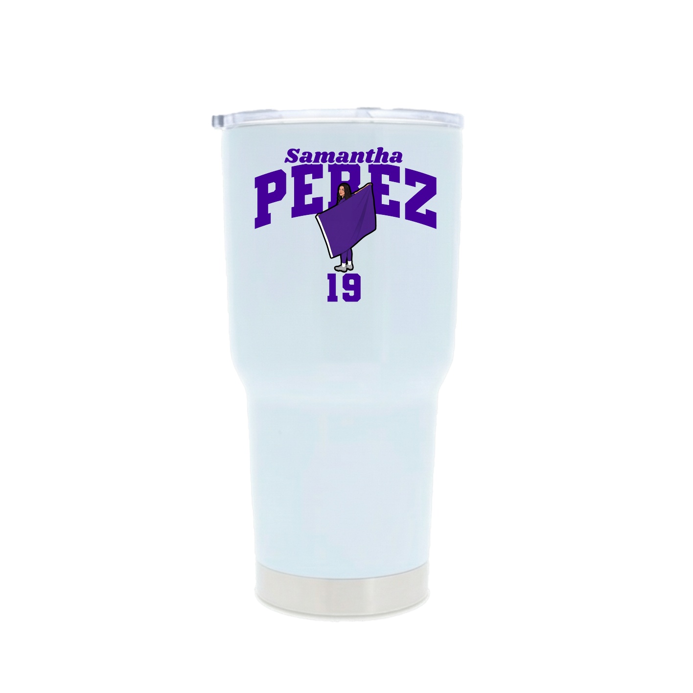 30oz Stainless Steel Tumbler — Signature Arch in White