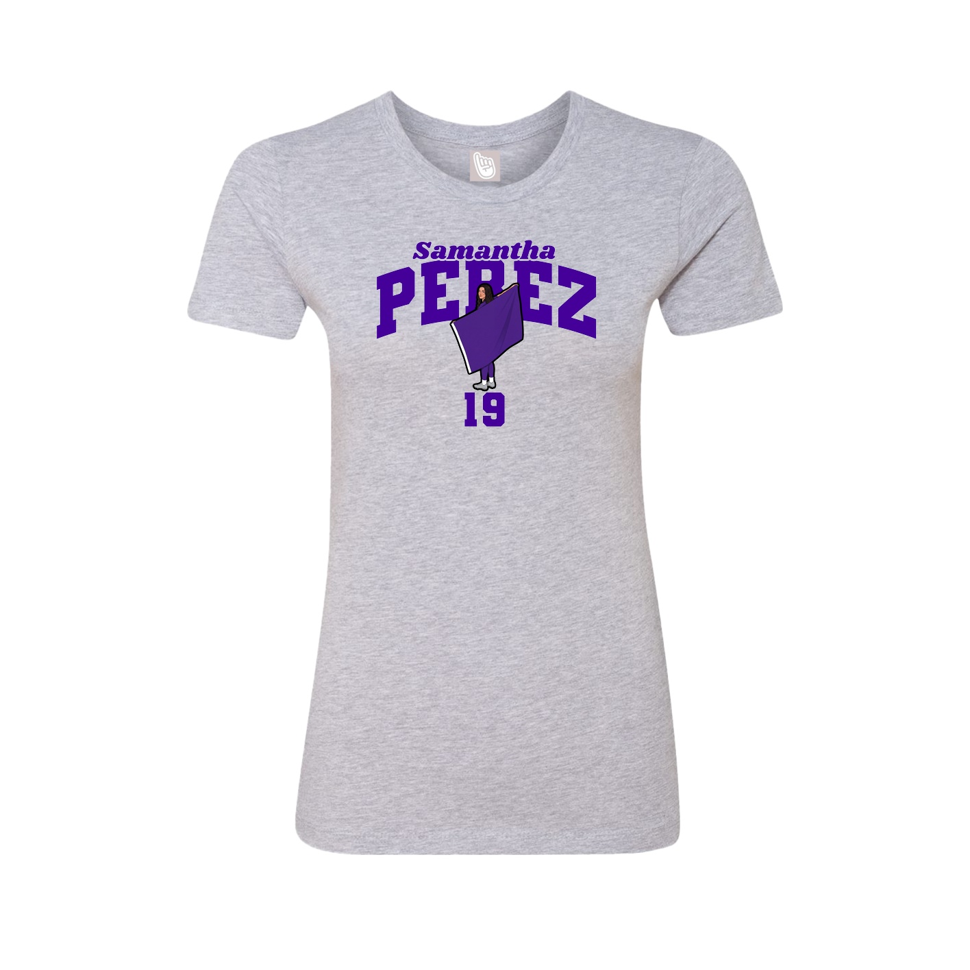 Fitted Women's Tee — Signature Arch in Grey